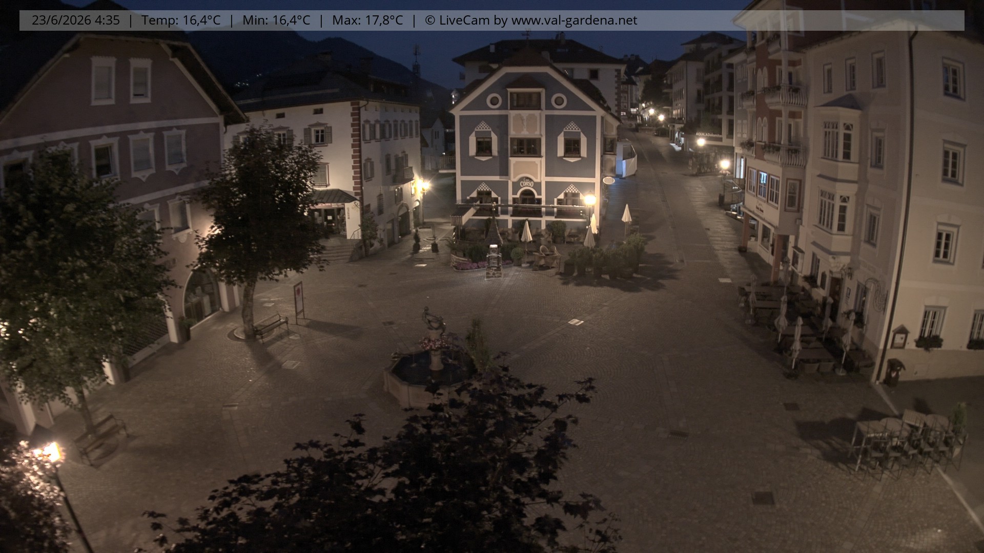 Archived image Webcam Village St. Ulrich, South Tyrol