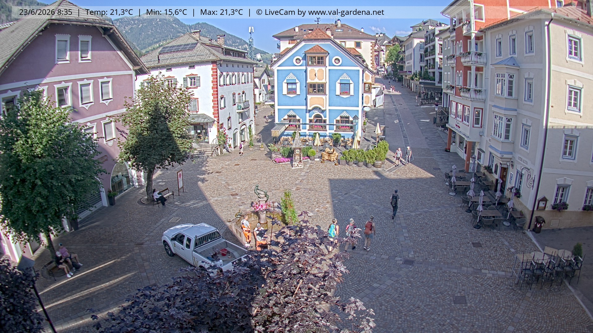 Archived image Webcam Village St. Ulrich, South Tyrol