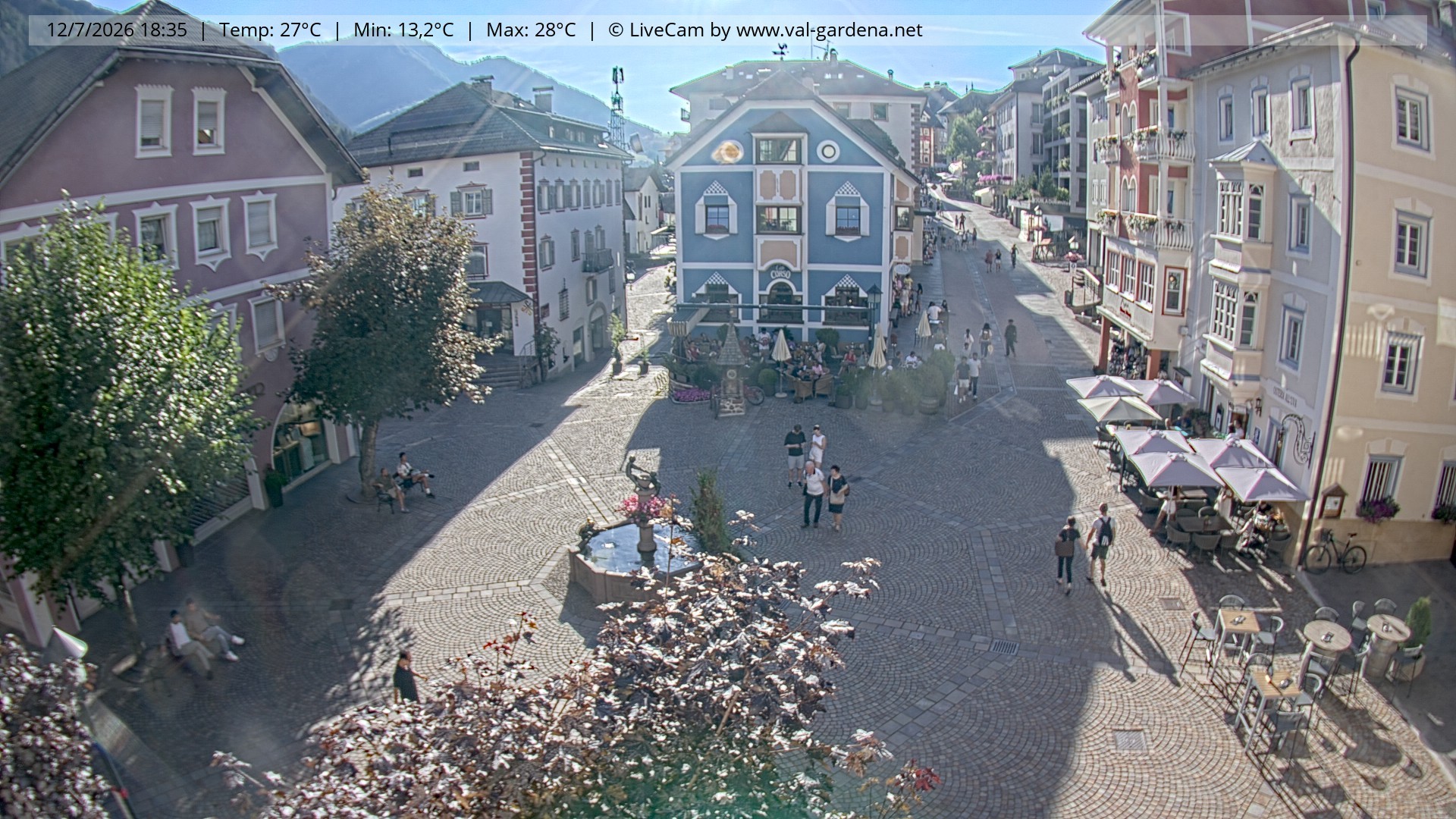 Archived image Webcam Village St. Ulrich, South Tyrol
