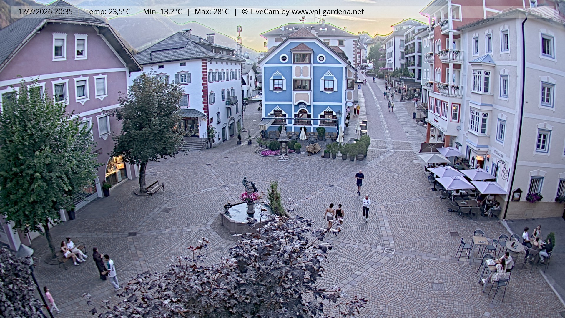 Archived image Webcam Village St. Ulrich, South Tyrol