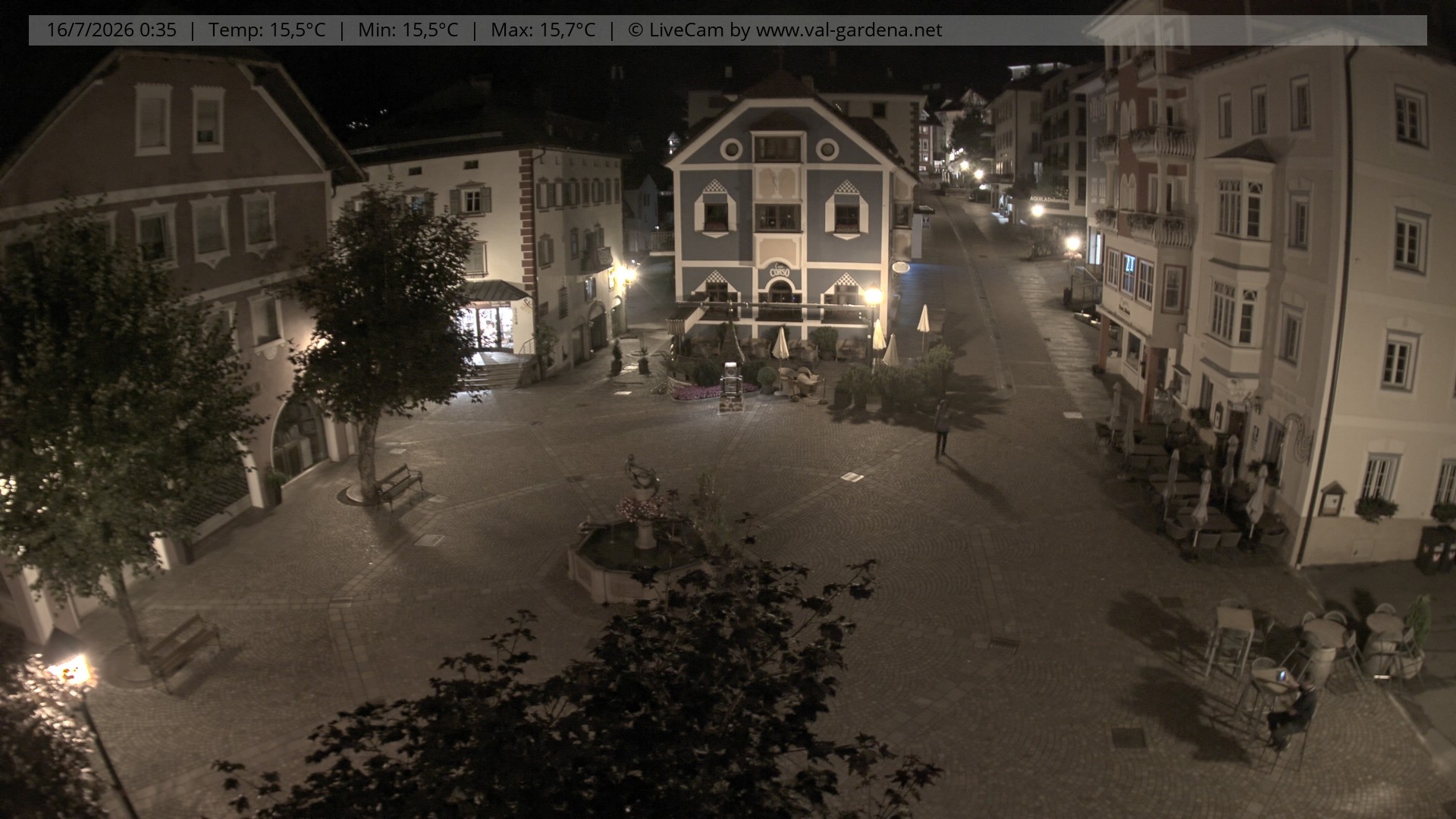 Archived image Webcam Village St. Ulrich, South Tyrol