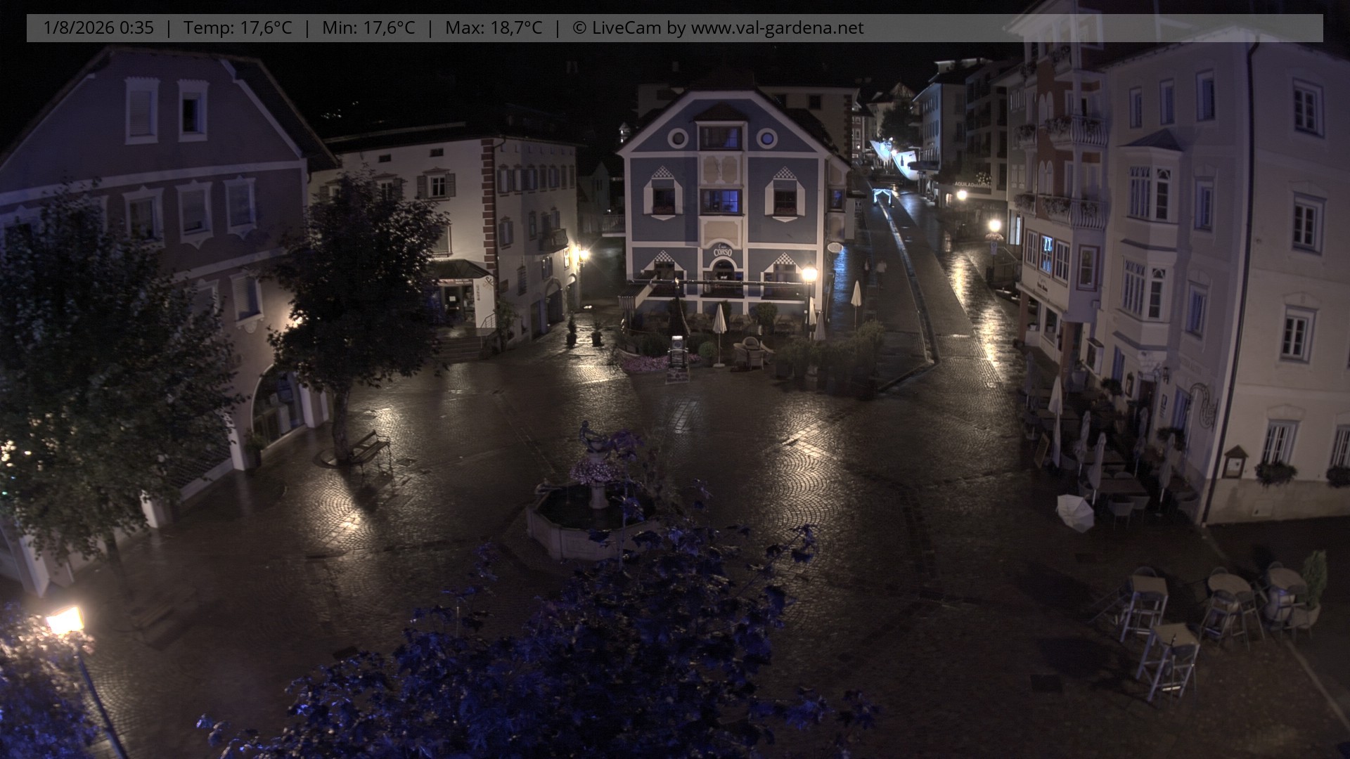 Archived image Webcam Village St. Ulrich, South Tyrol