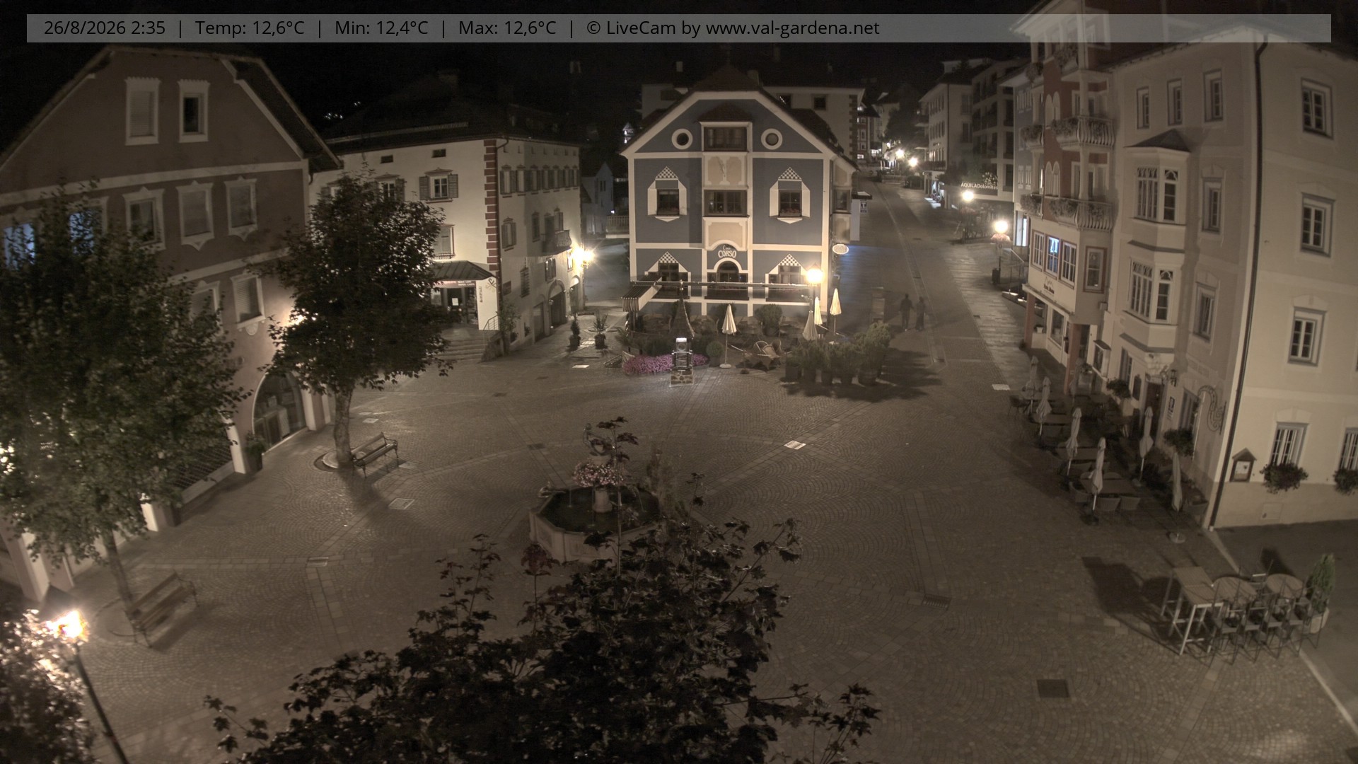 Archived image Webcam Village St. Ulrich, South Tyrol