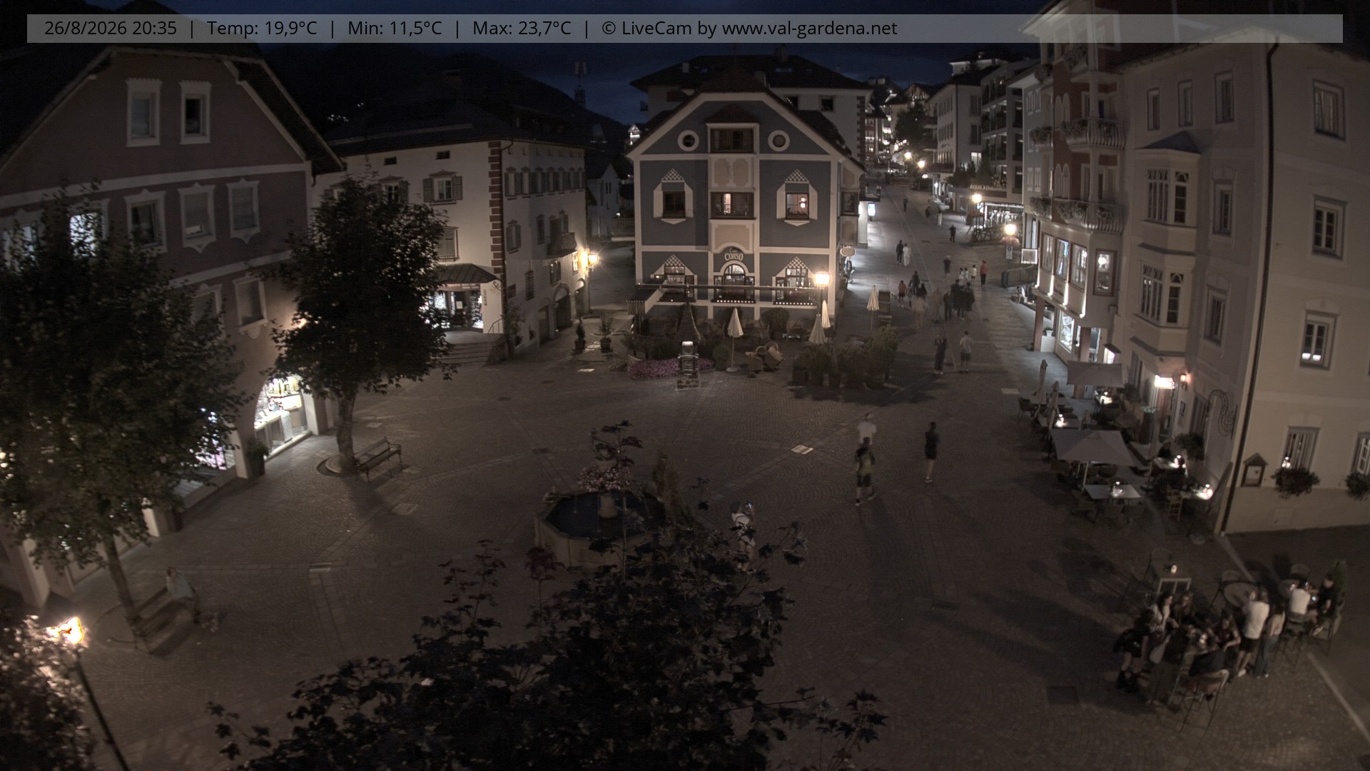 Archived image Webcam Village St. Ulrich, South Tyrol