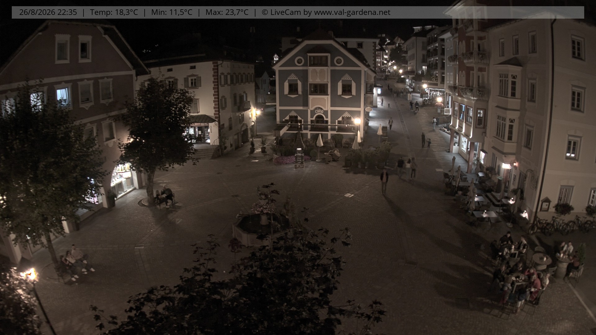 Archived image Webcam Village St. Ulrich, South Tyrol