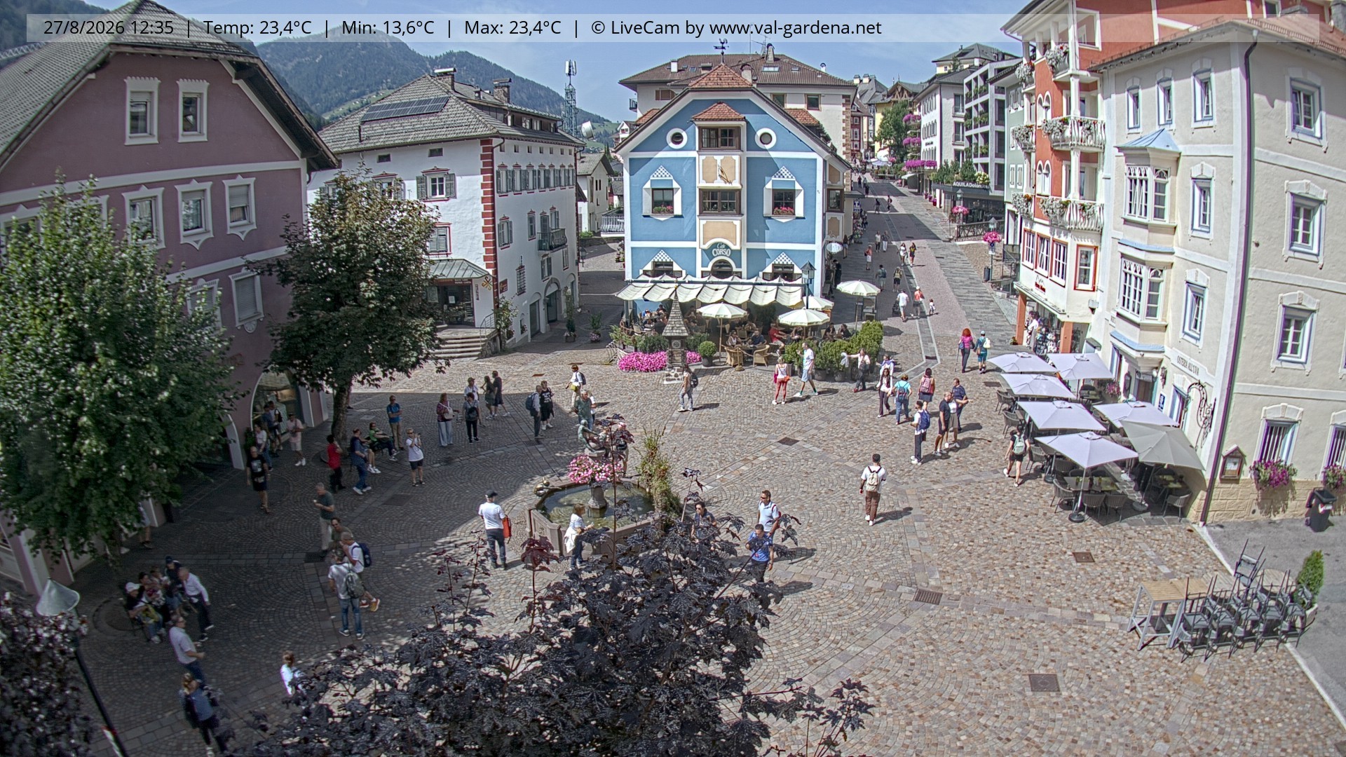 Archived image Webcam Village St. Ulrich, South Tyrol