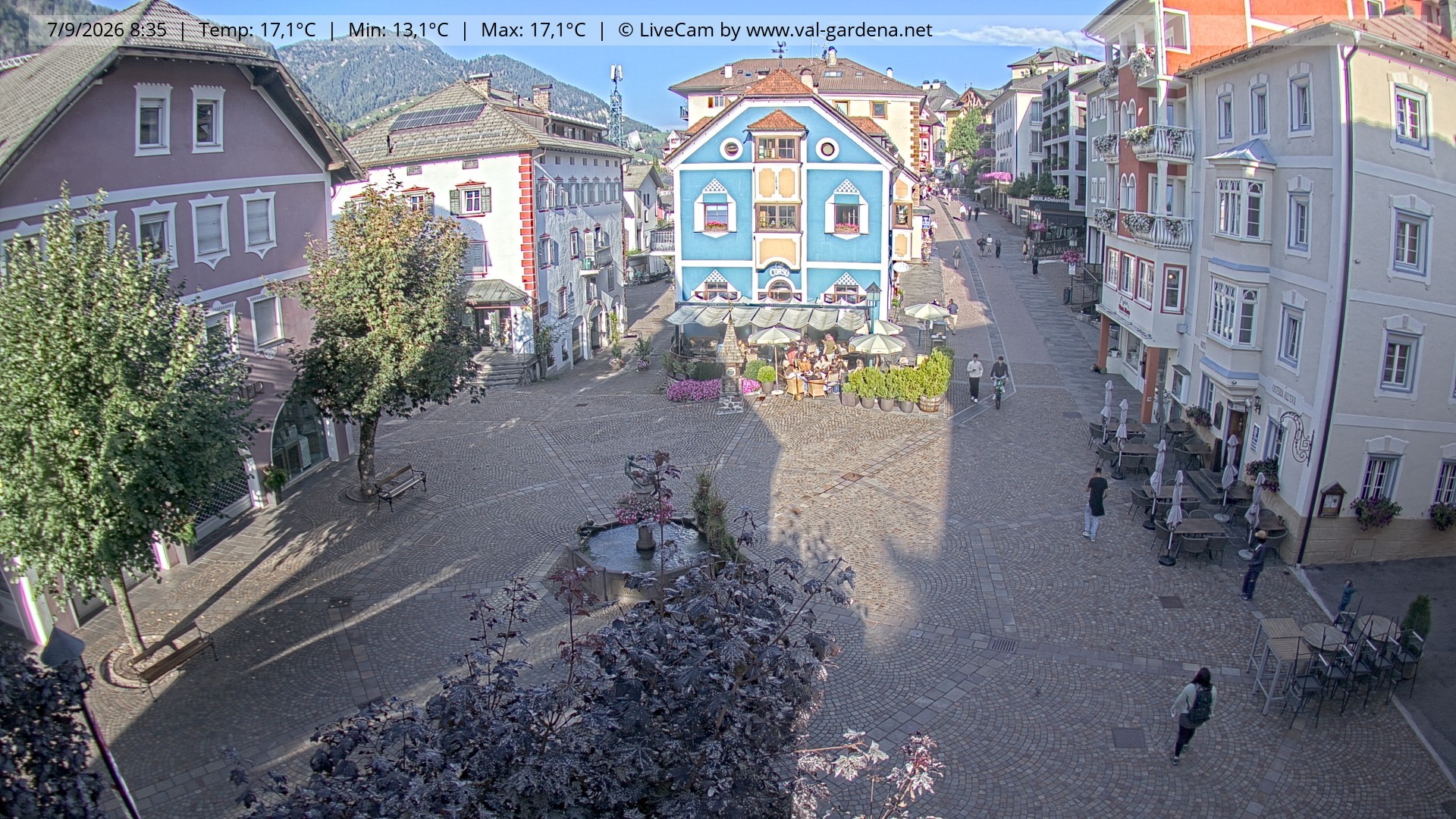 Archived image Webcam Village St. Ulrich, South Tyrol
