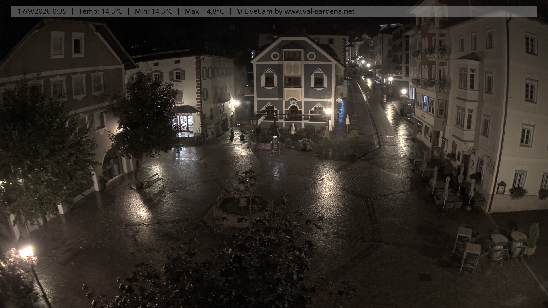 Archived image Webcam Village St. Ulrich, South Tyrol