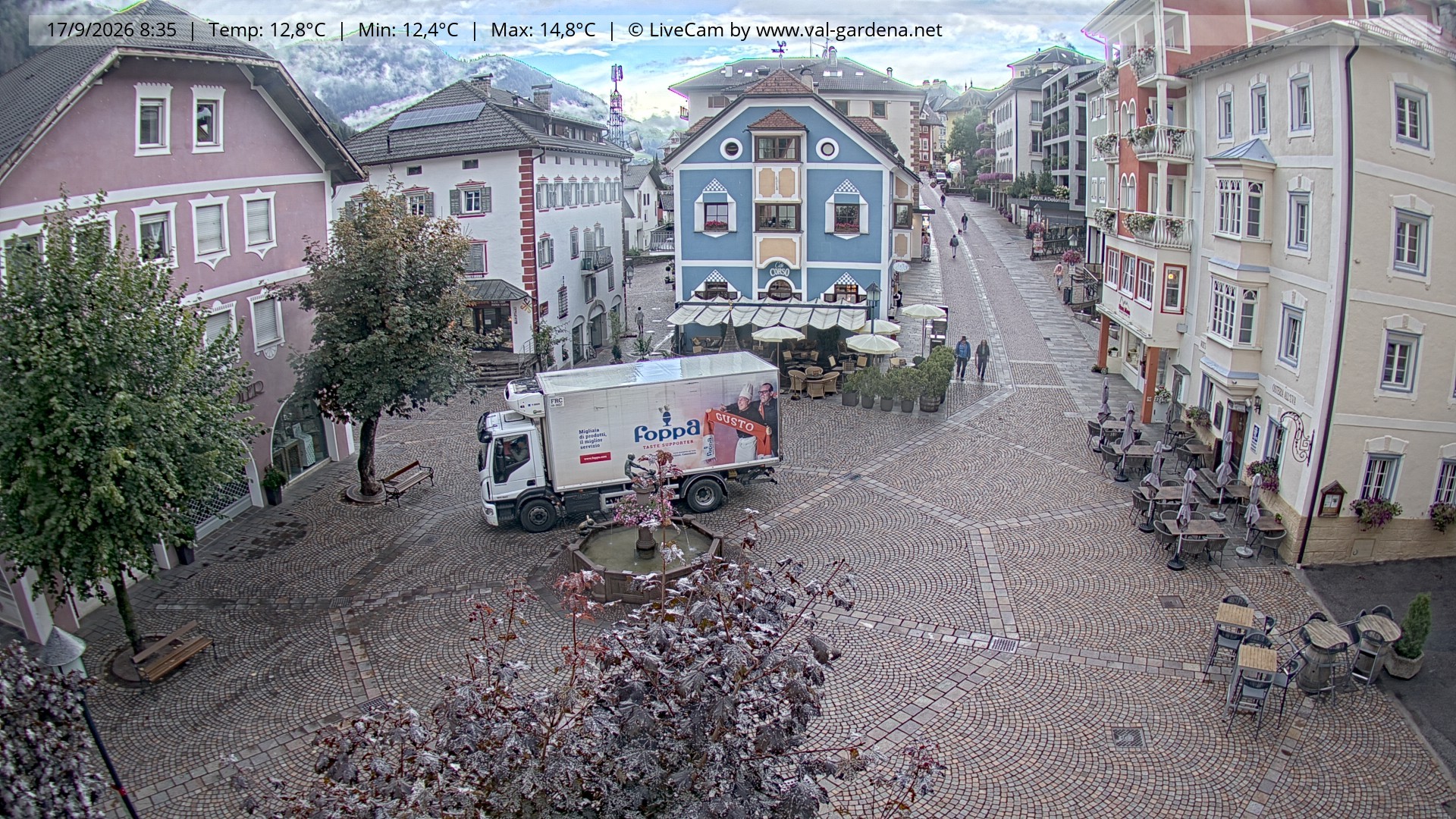 Archived image Webcam Village St. Ulrich, South Tyrol