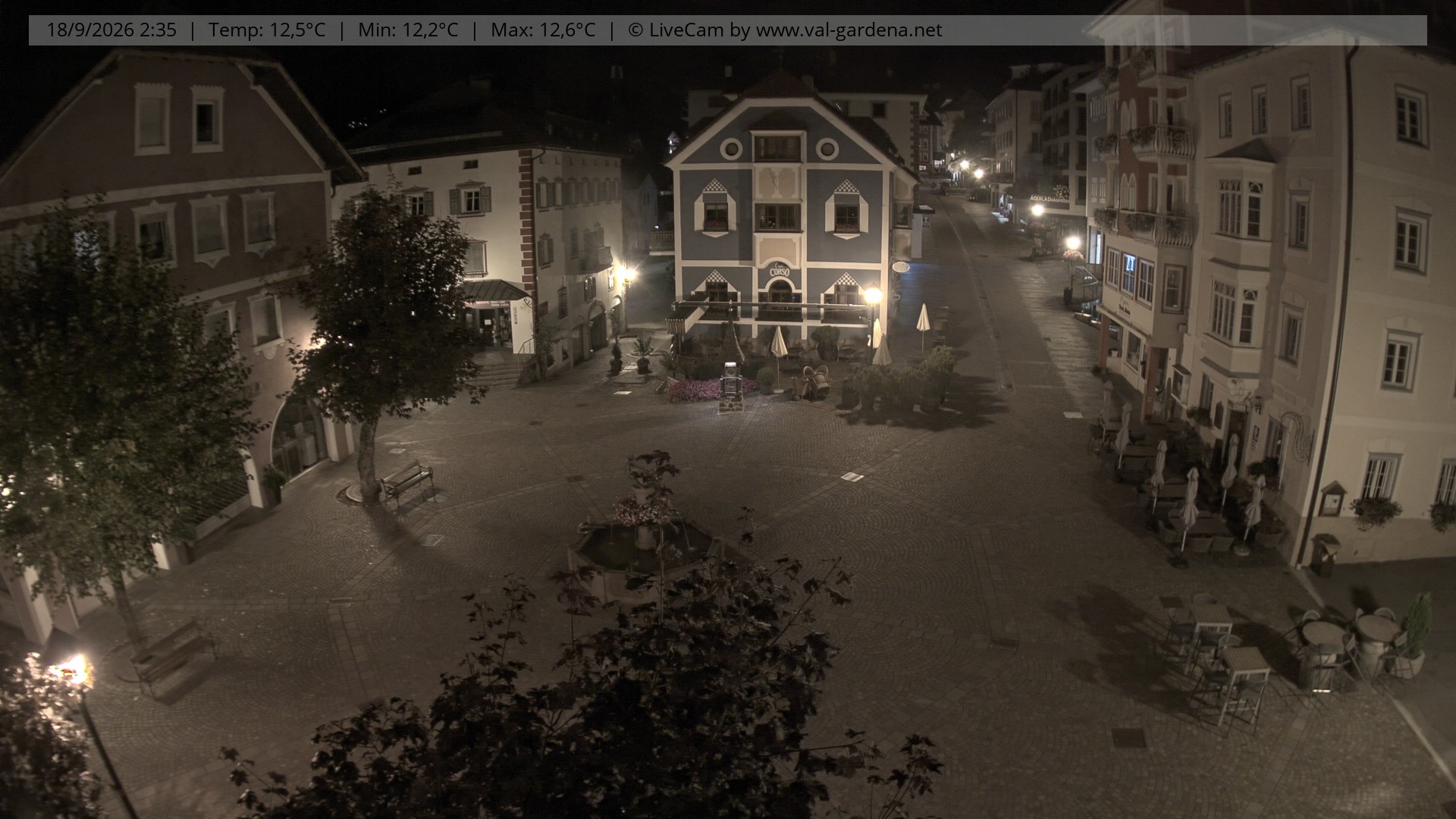 Archived image Webcam Village St. Ulrich, South Tyrol