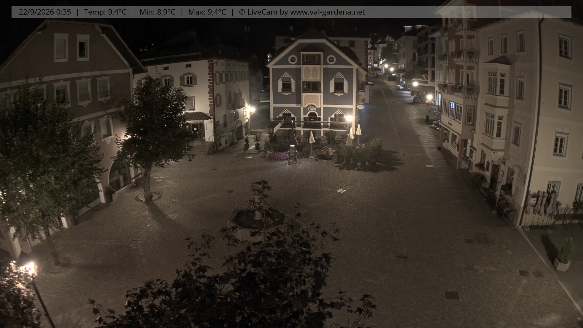 Archived image Webcam Village St. Ulrich, South Tyrol
