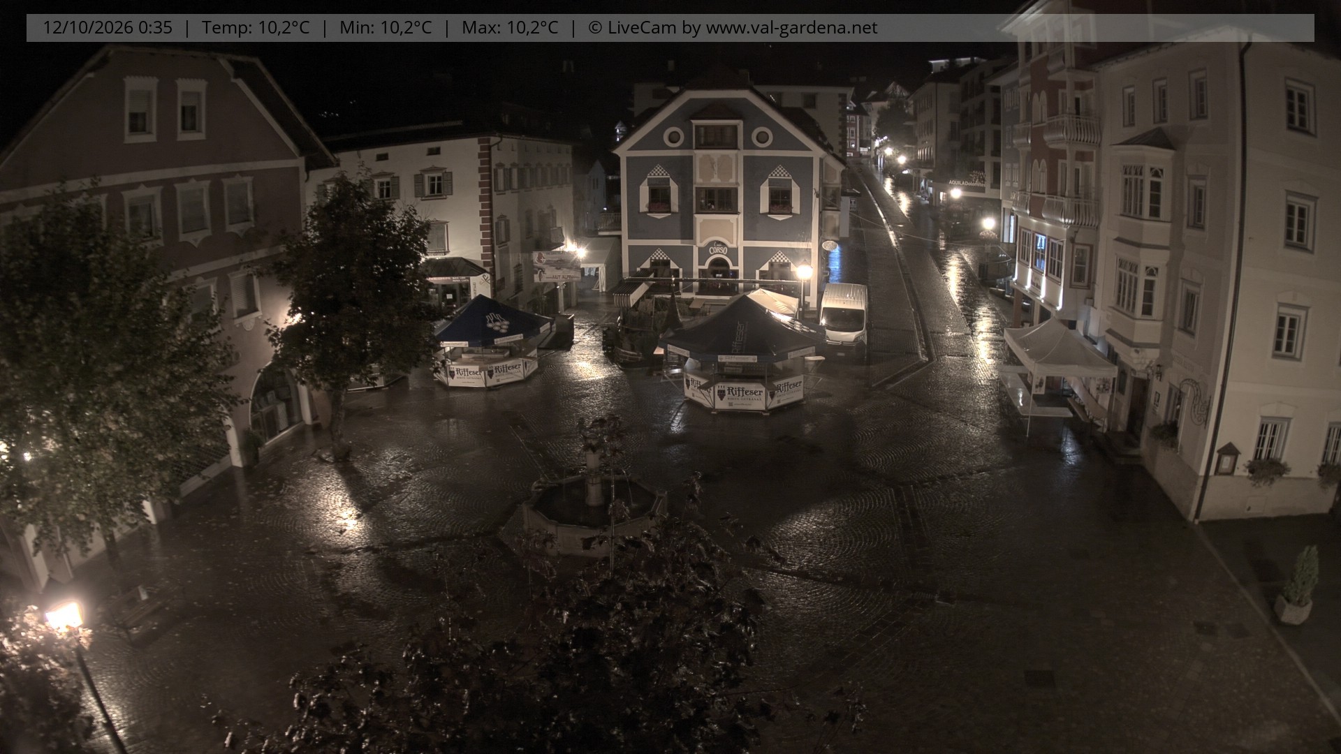 Archived image Webcam Village St. Ulrich, South Tyrol
