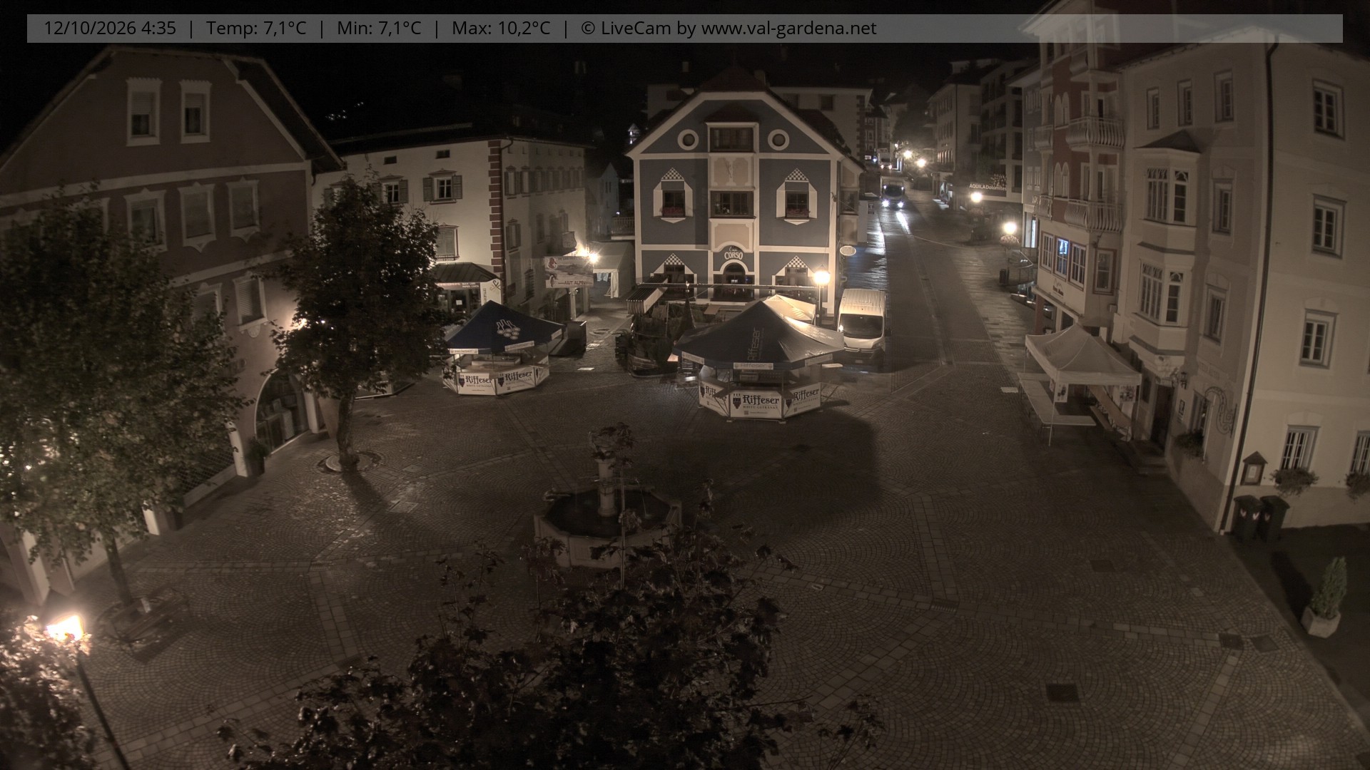 Archived image Webcam Village St. Ulrich, South Tyrol