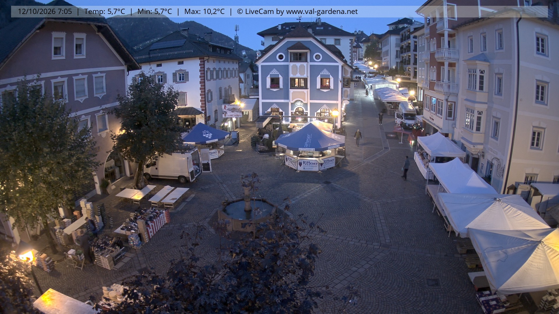 Archived image Webcam Village St. Ulrich, South Tyrol