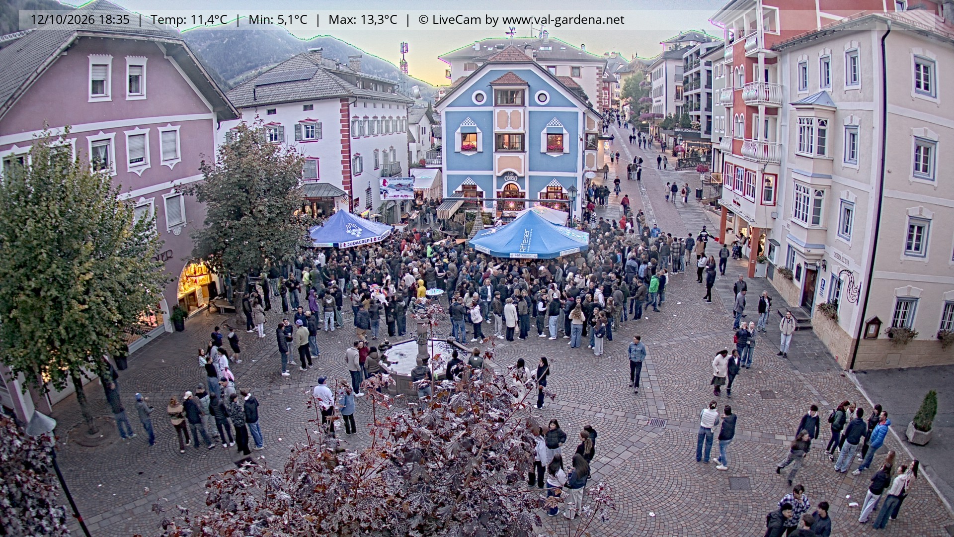 Archived image Webcam Village St. Ulrich, South Tyrol