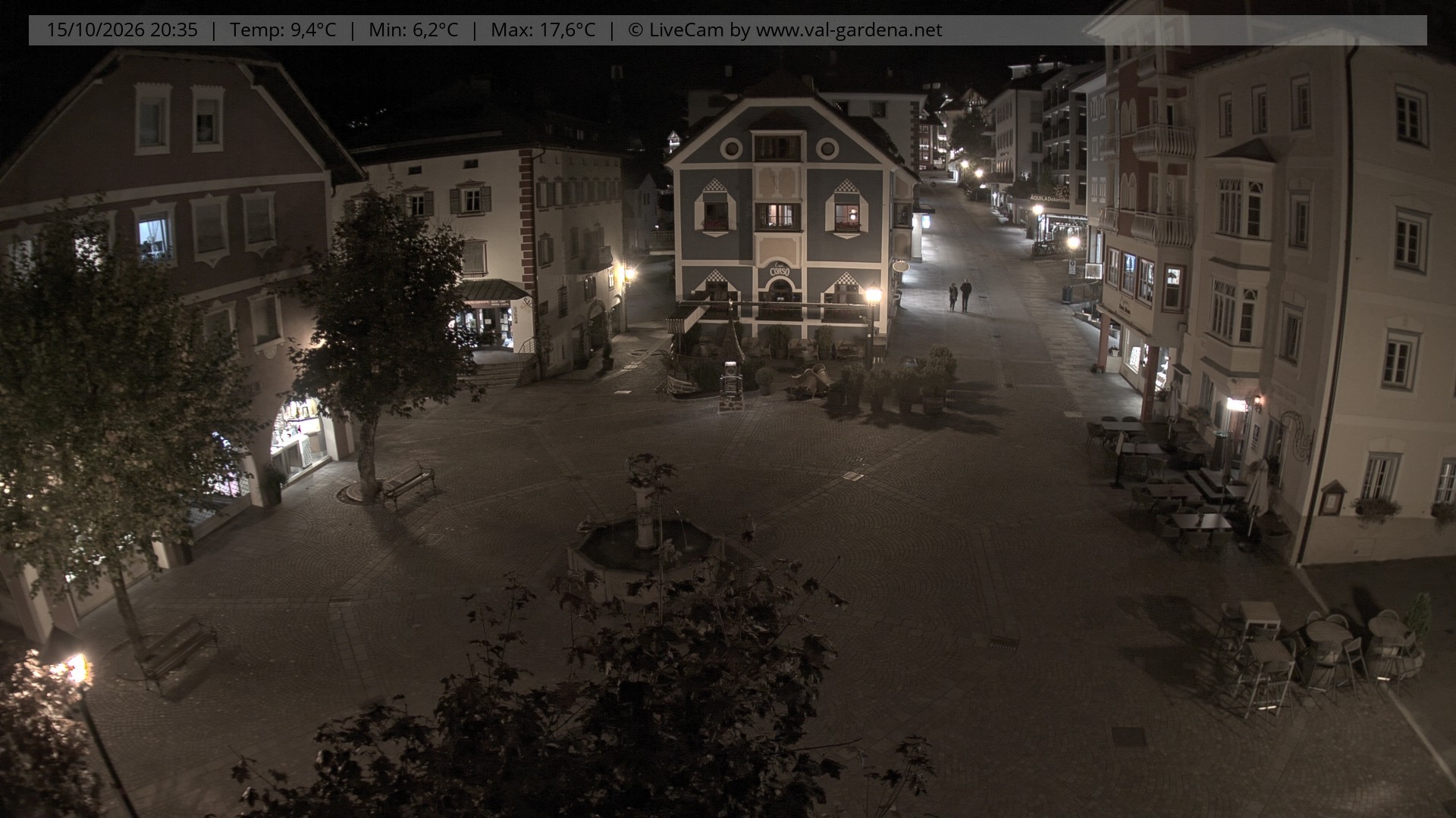 Archived image Webcam Village St. Ulrich, South Tyrol