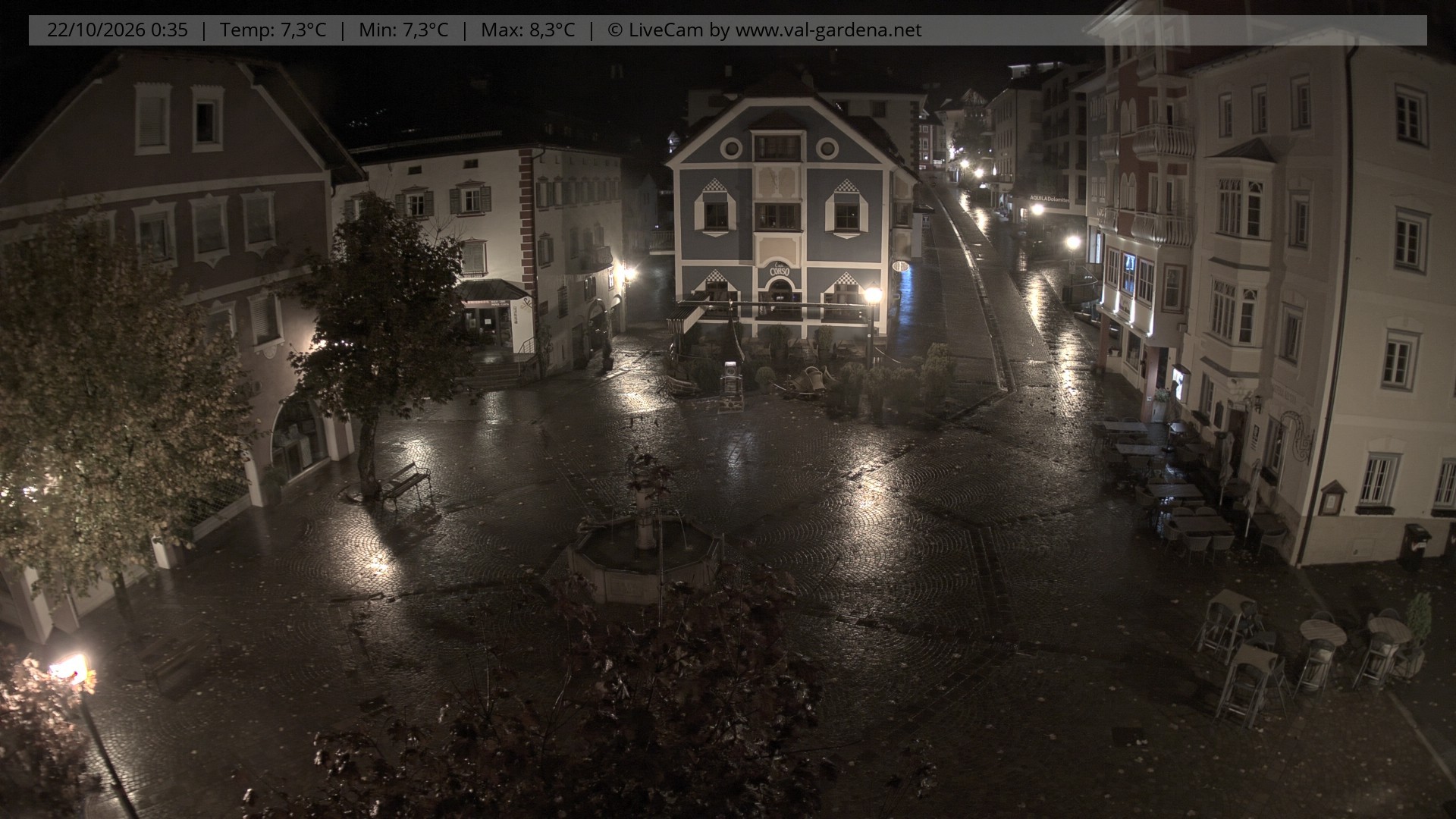 Archived image Webcam Village St. Ulrich, South Tyrol