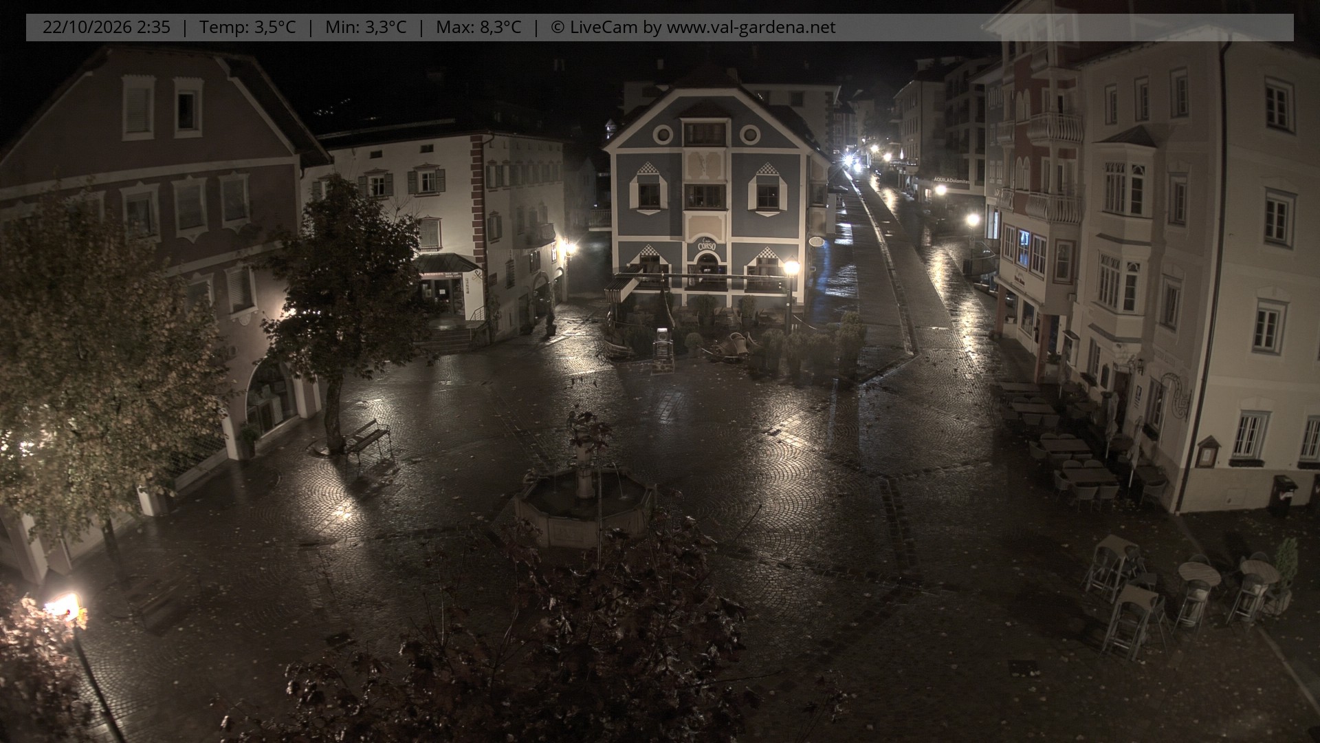 Archived image Webcam Village St. Ulrich, South Tyrol