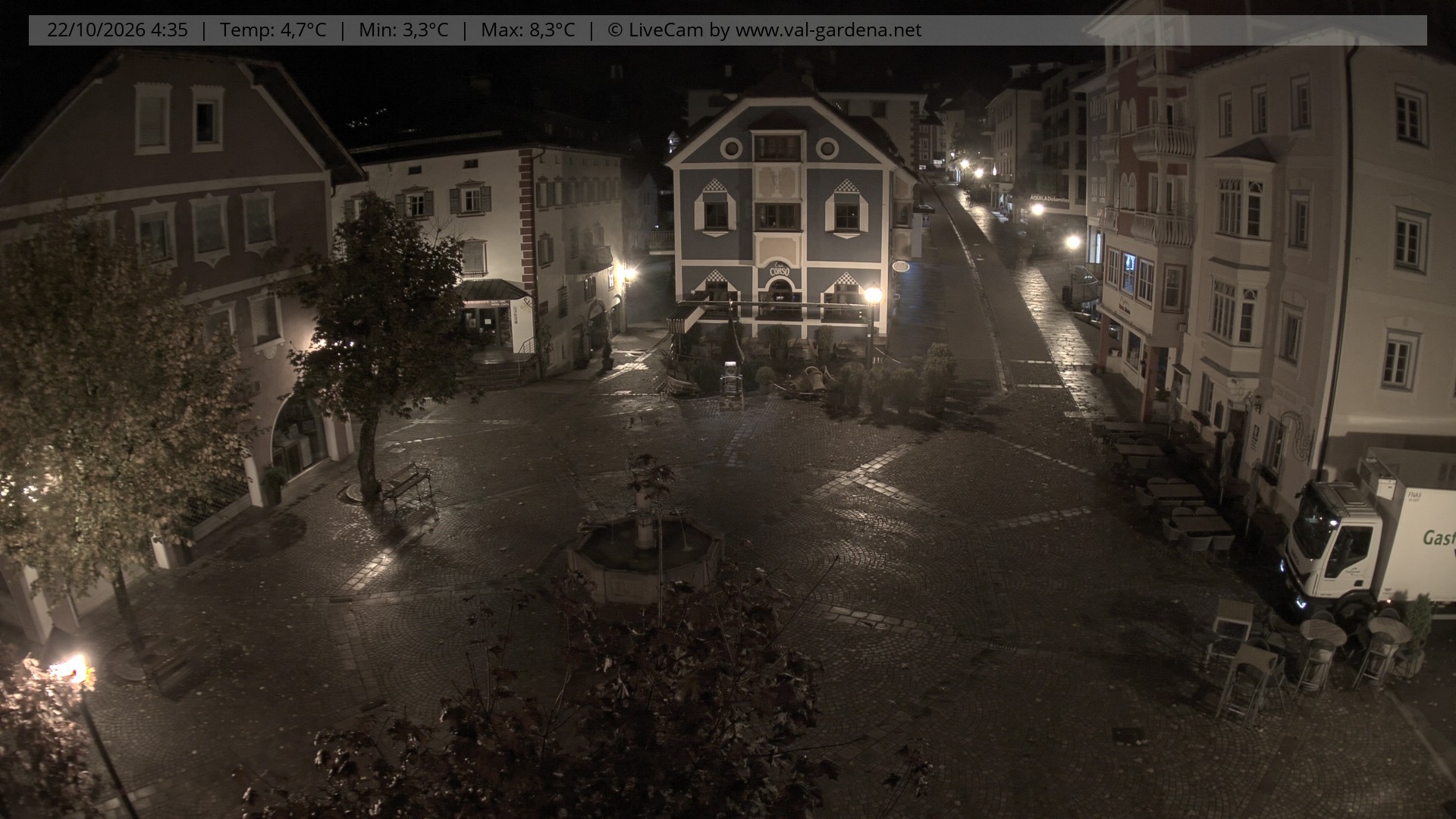 Archived image Webcam Village St. Ulrich, South Tyrol