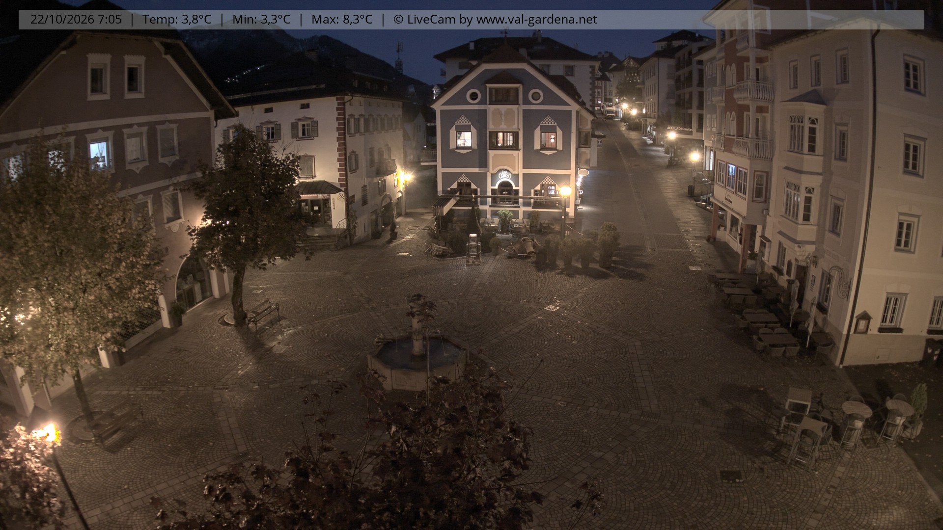 Archived image Webcam Village St. Ulrich, South Tyrol