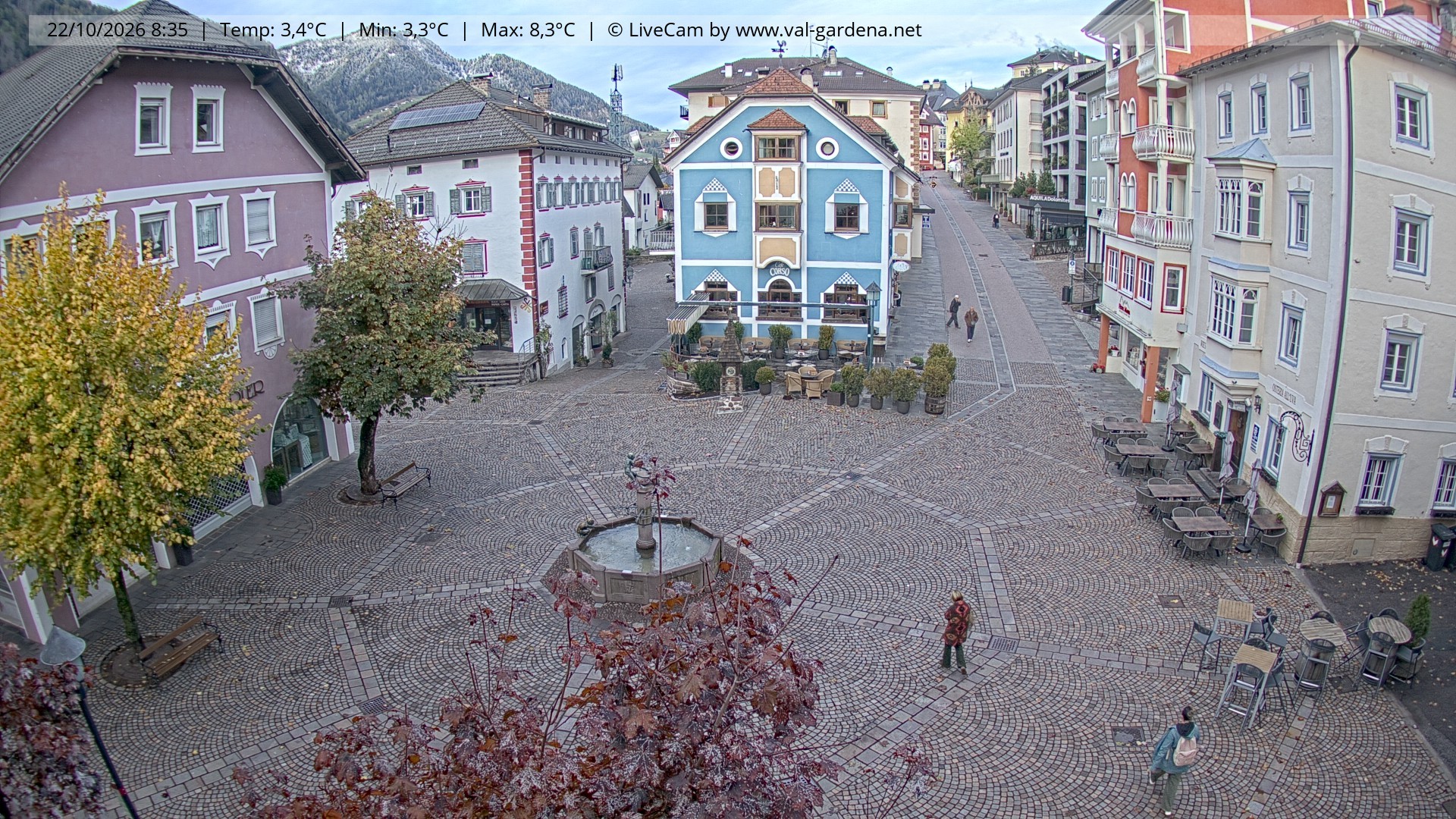 Archived image Webcam Village St. Ulrich, South Tyrol