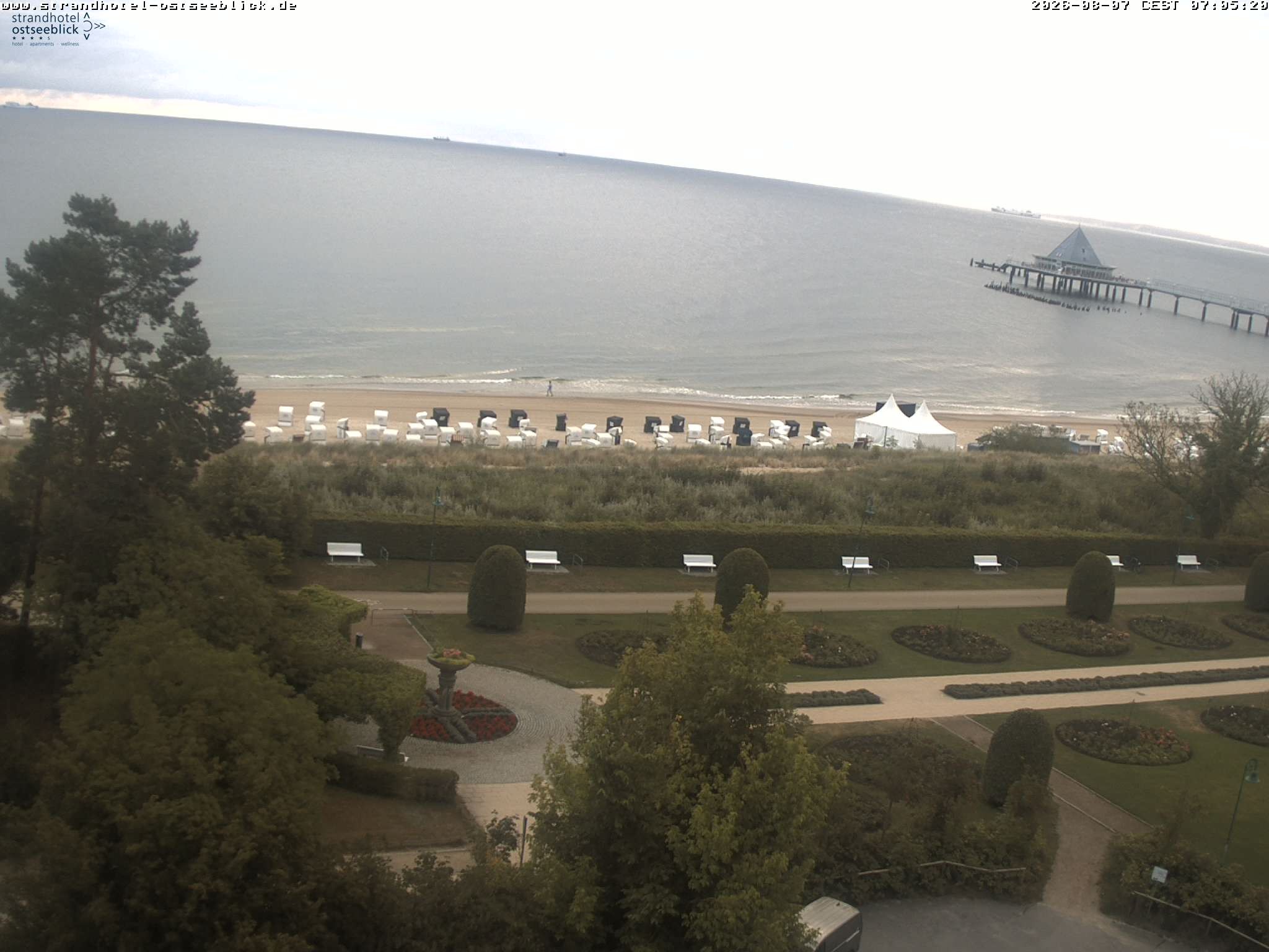 Archived image Webcam View at the Baltic Sea at Island Usedom