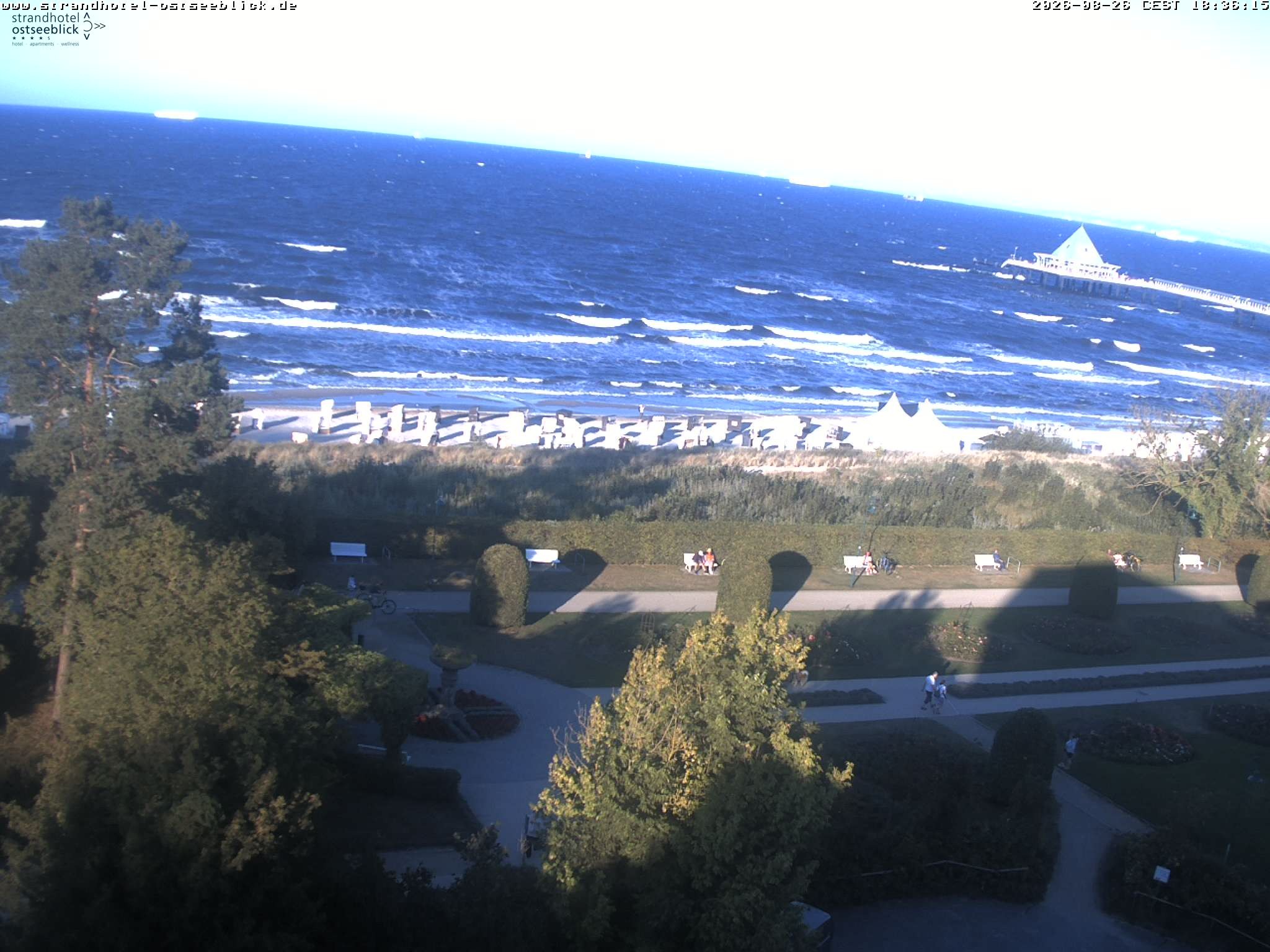 Archived image Webcam View at the Baltic Sea at Island Usedom