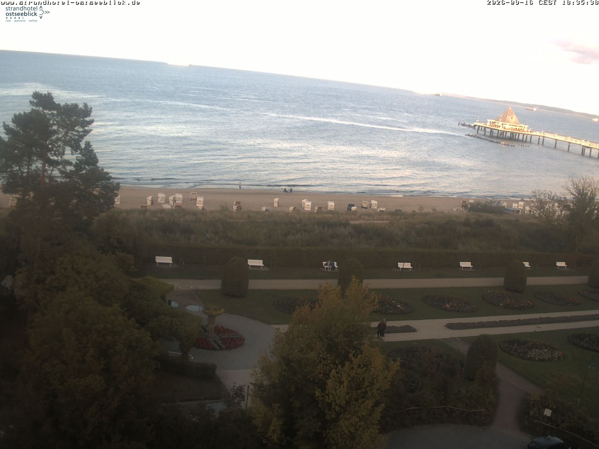 Archived image Webcam View at the Baltic Sea at Island Usedom