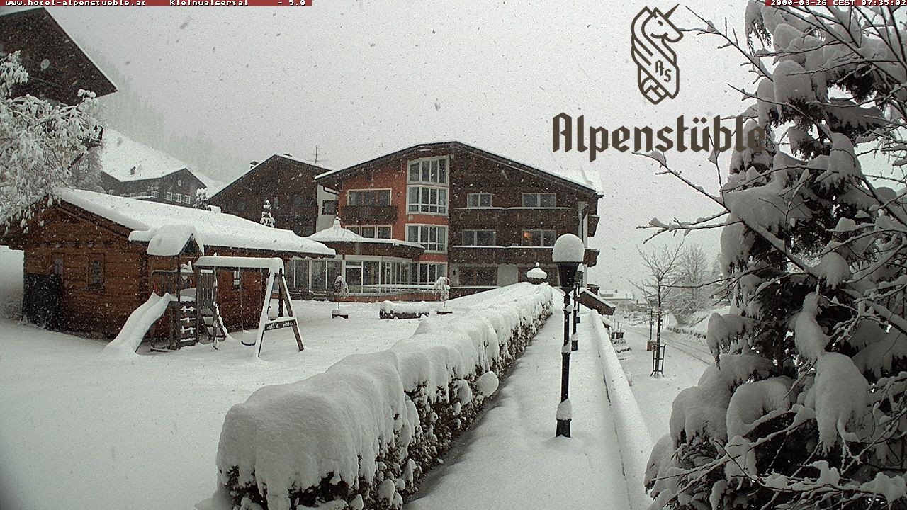 Archived image Webcam Hotel "Alpenstueble"