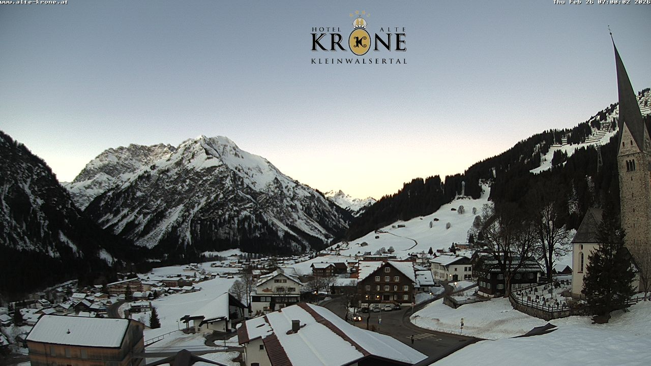 Archived image Webcam Mittelberg - Hotel "Alte Krone"