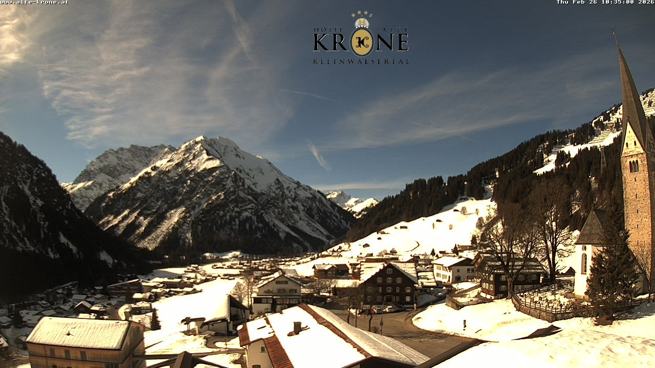 Archived image Webcam Mittelberg - Hotel "Alte Krone"