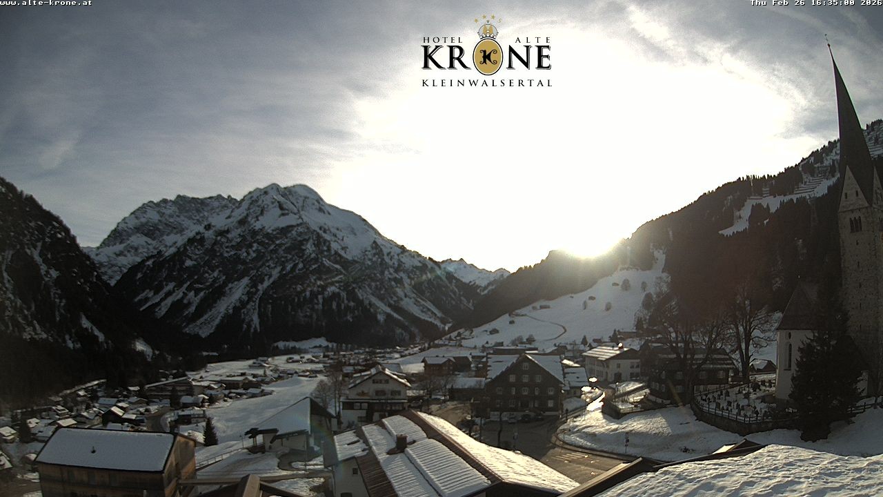 Archived image Webcam Mittelberg - Hotel "Alte Krone"