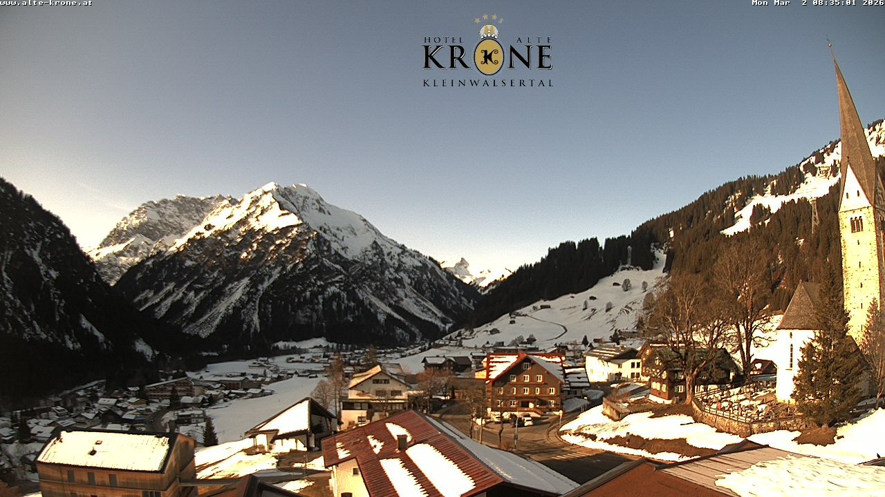 Archived image Webcam Mittelberg - Hotel "Alte Krone"