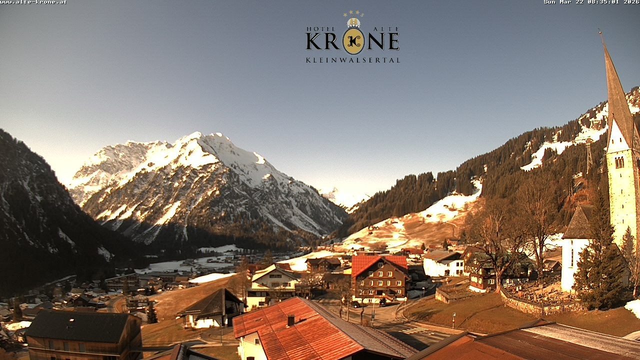 Archived image Webcam Mittelberg - Hotel "Alte Krone"