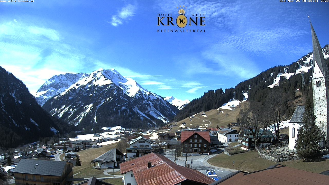 Archived image Webcam Mittelberg - Hotel "Alte Krone"