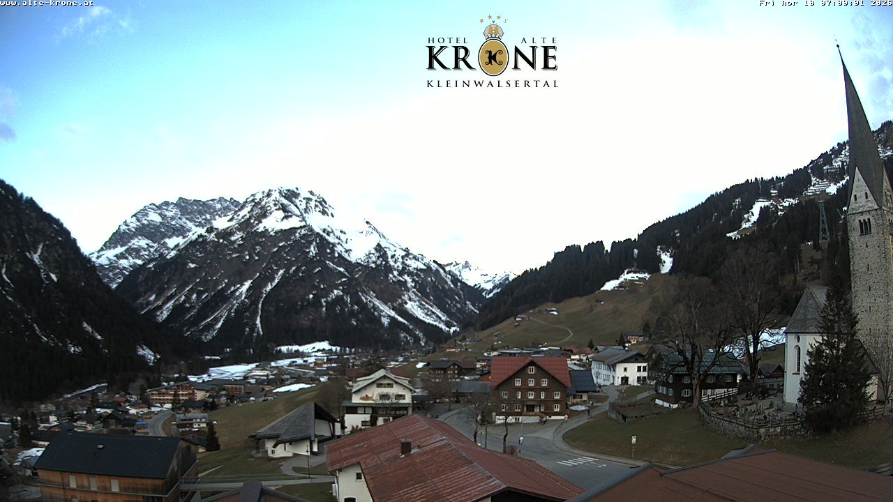 Archived image Webcam Mittelberg - Hotel "Alte Krone"