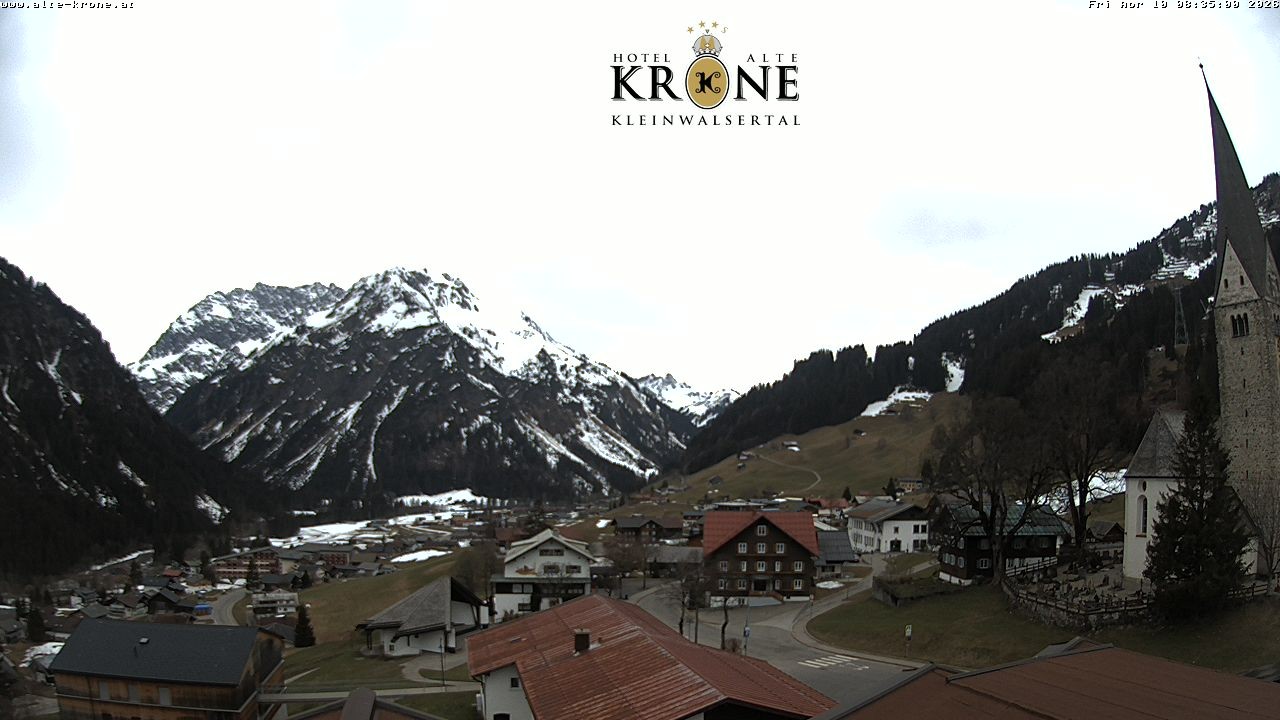 Archived image Webcam Mittelberg - Hotel "Alte Krone"
