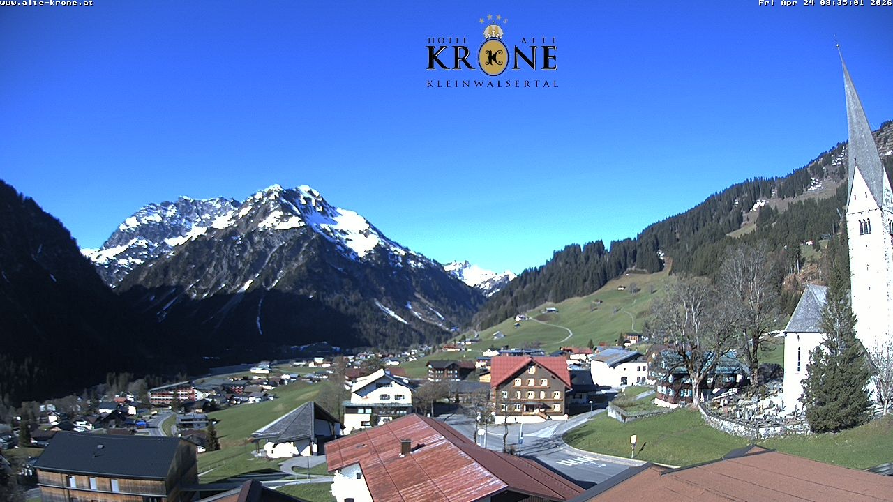 Archived image Webcam Mittelberg - Hotel "Alte Krone"
