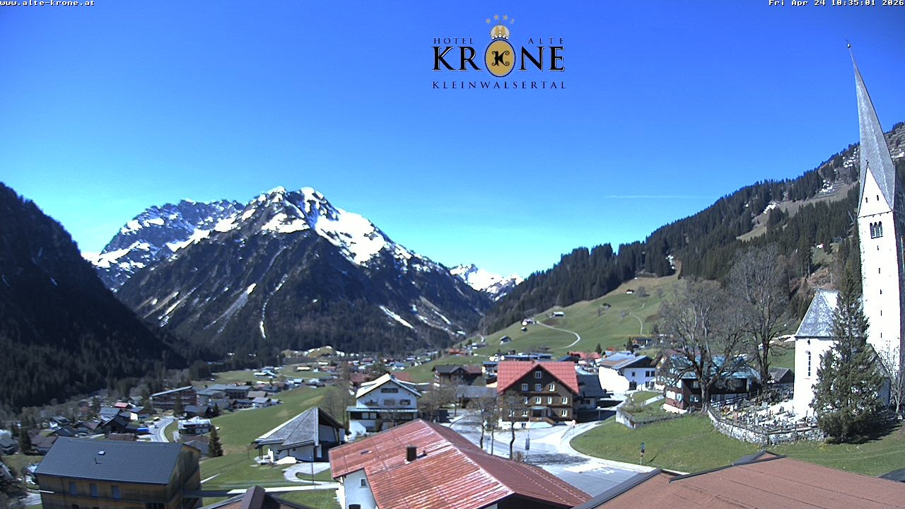 Archived image Webcam Mittelberg - Hotel "Alte Krone"