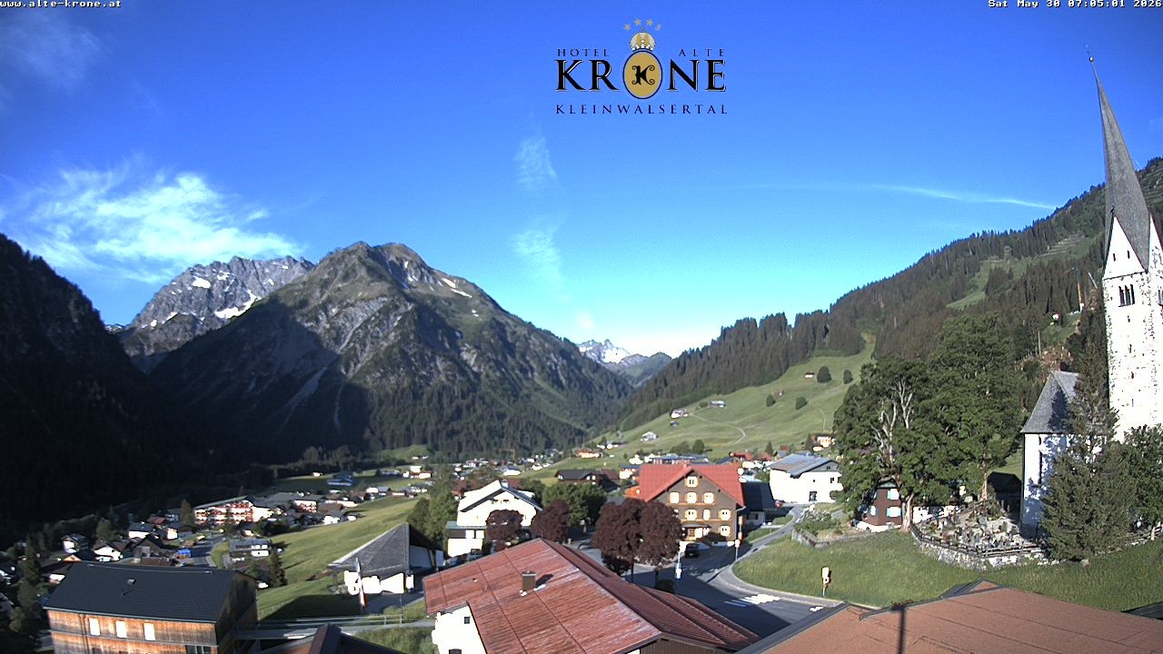 Archived image Webcam Mittelberg - Hotel "Alte Krone"