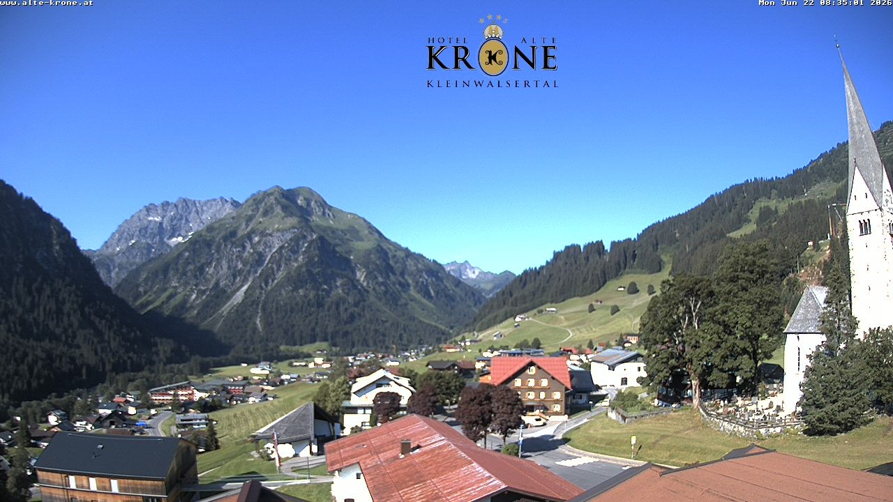 Archived image Webcam Mittelberg - Hotel "Alte Krone"