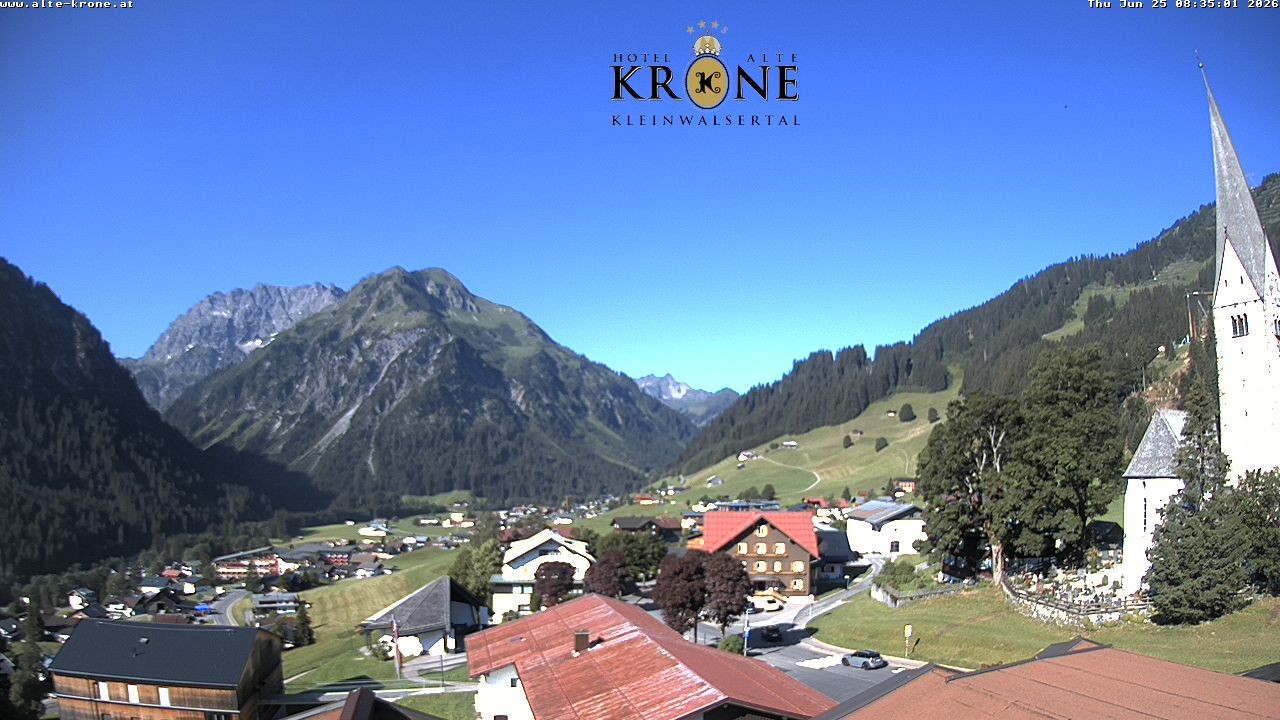 Archived image Webcam Mittelberg - Hotel "Alte Krone"