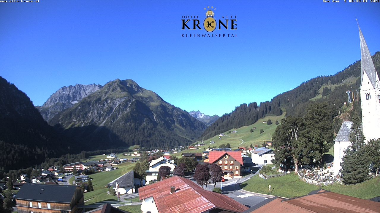 Archived image Webcam Mittelberg - Hotel "Alte Krone"