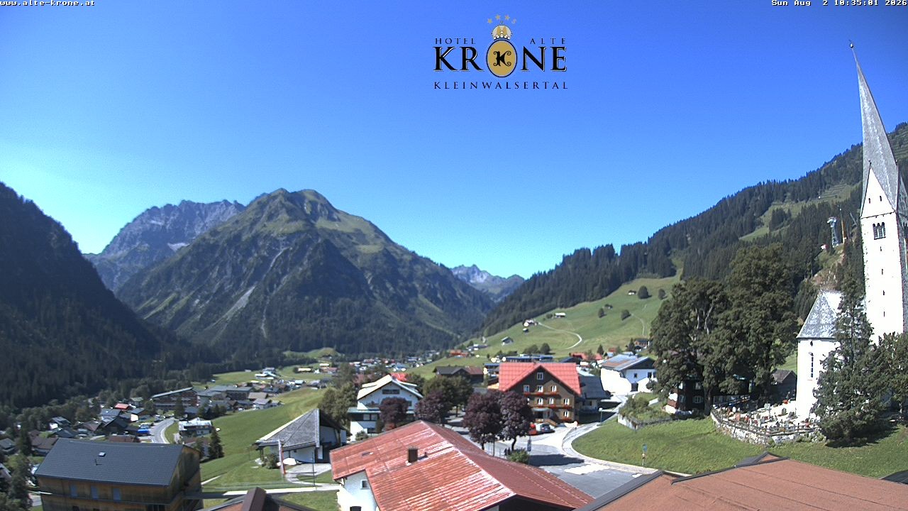 Archived image Webcam Mittelberg - Hotel "Alte Krone"