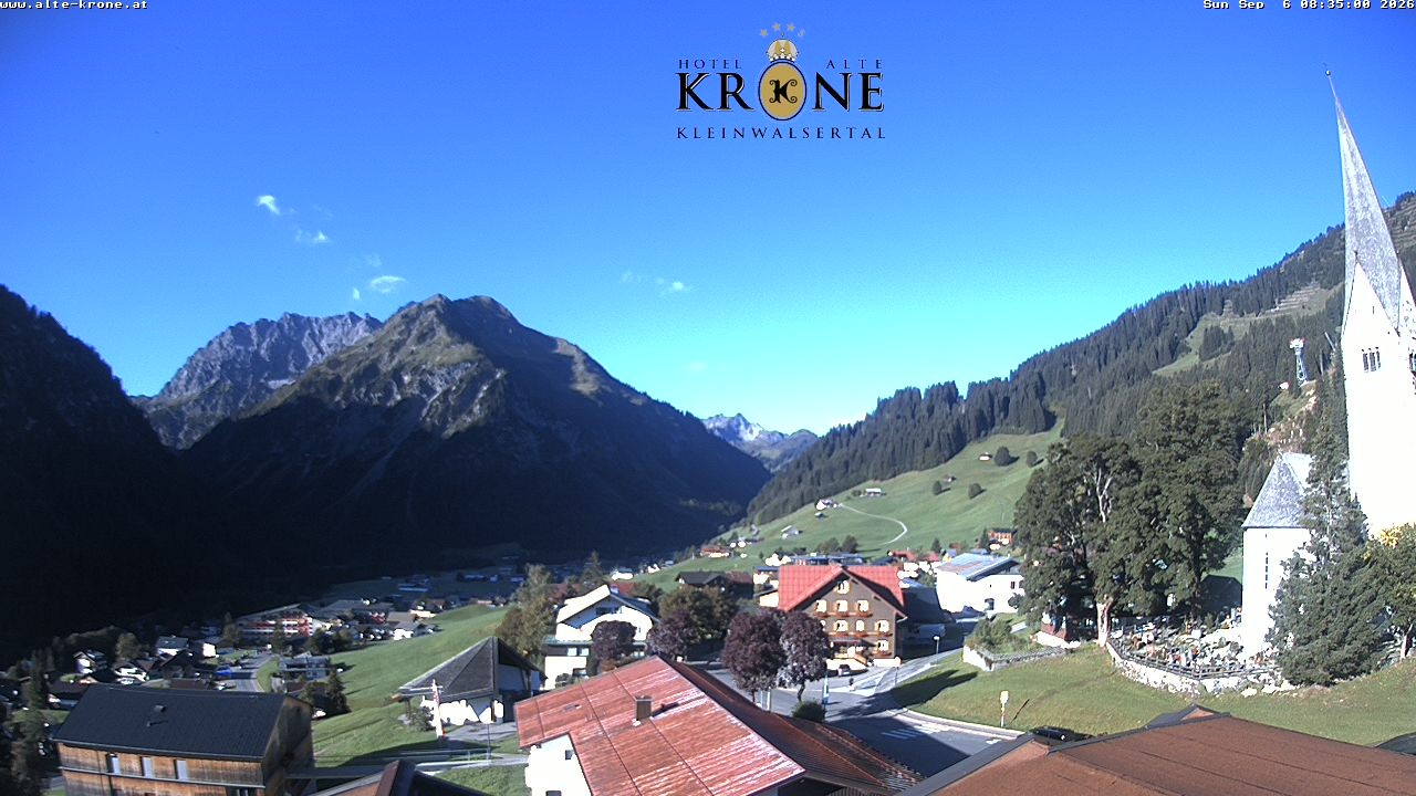 Archived image Webcam Mittelberg - Hotel "Alte Krone"