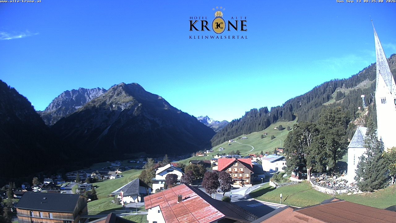 Archived image Webcam Mittelberg - Hotel "Alte Krone"