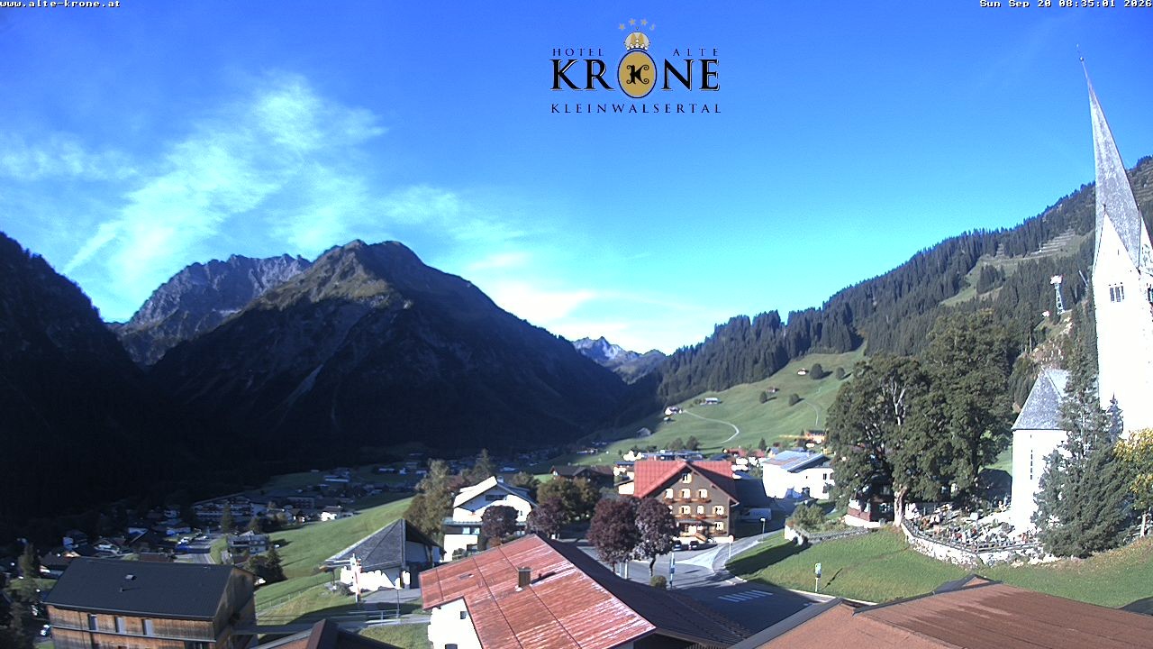 Archived image Webcam Mittelberg - Hotel "Alte Krone"