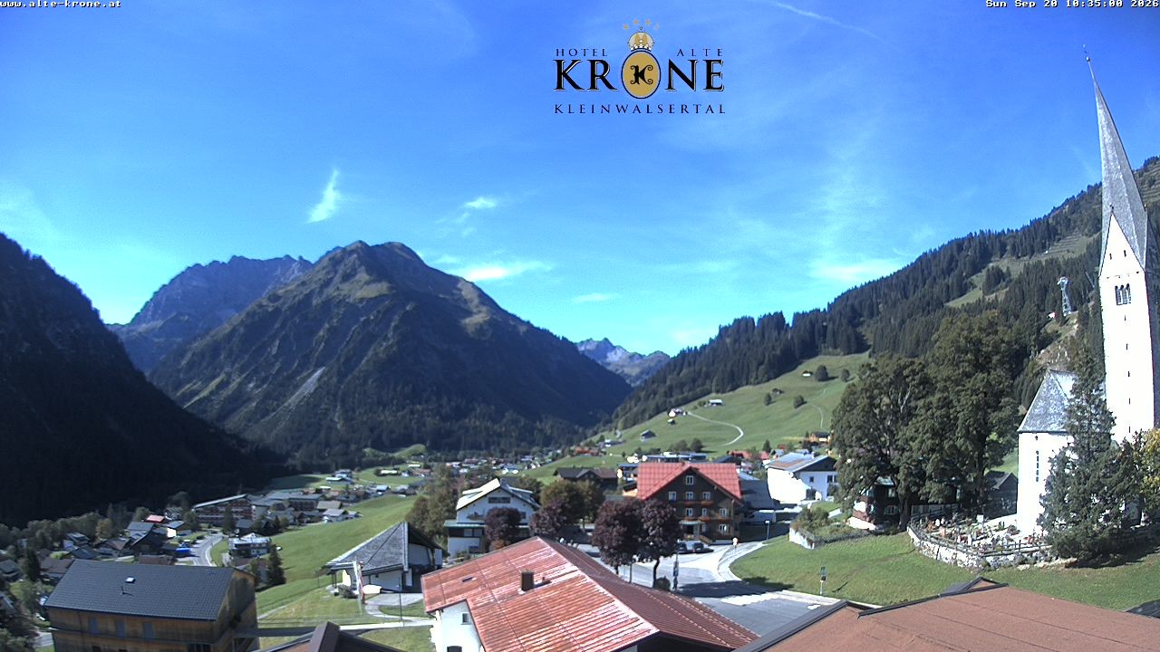 Archived image Webcam Mittelberg - Hotel "Alte Krone"