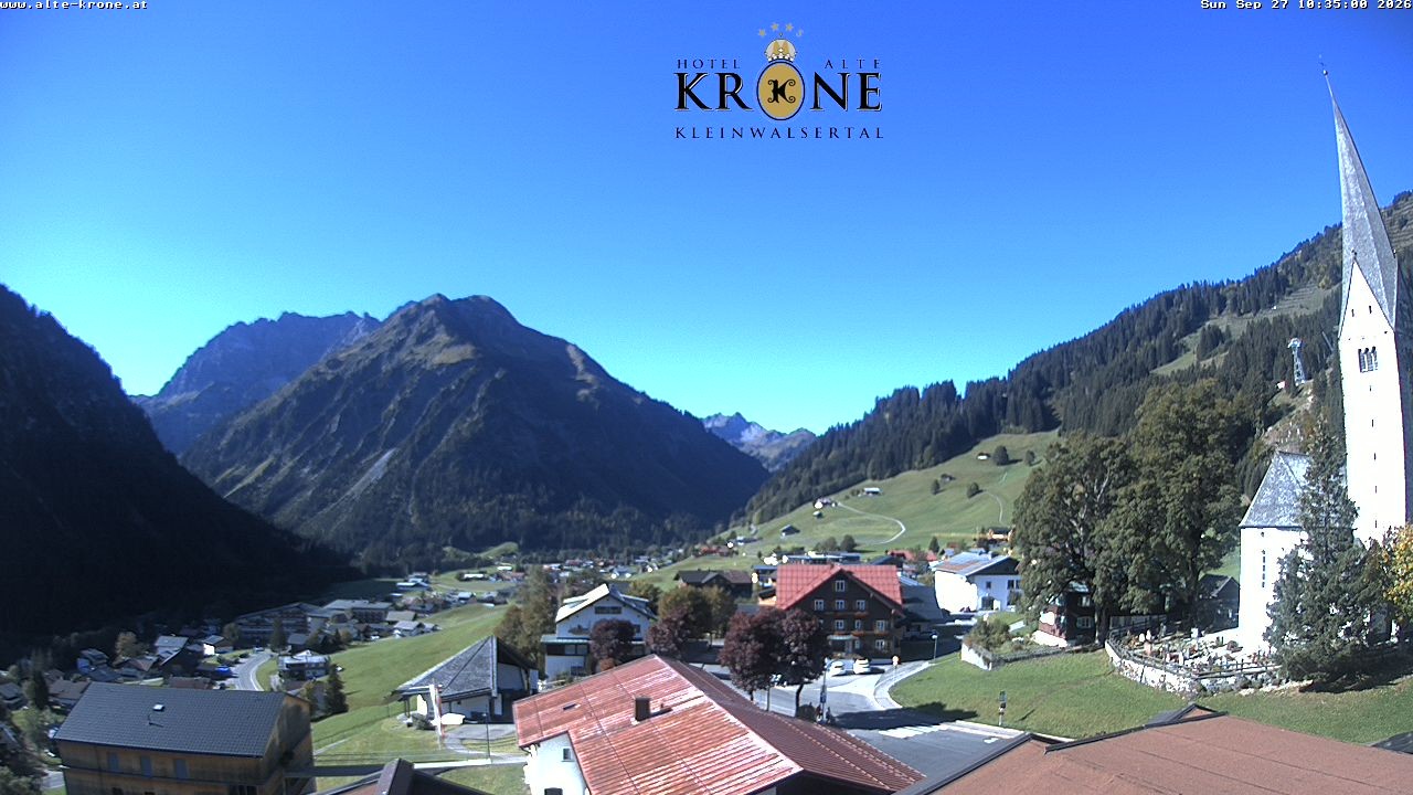 Archived image Webcam Mittelberg - Hotel "Alte Krone"