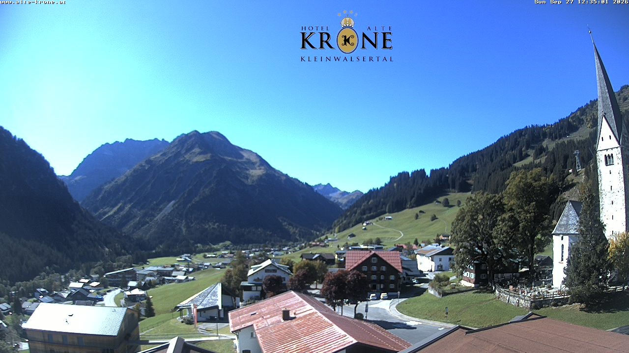 Archived image Webcam Mittelberg - Hotel "Alte Krone"